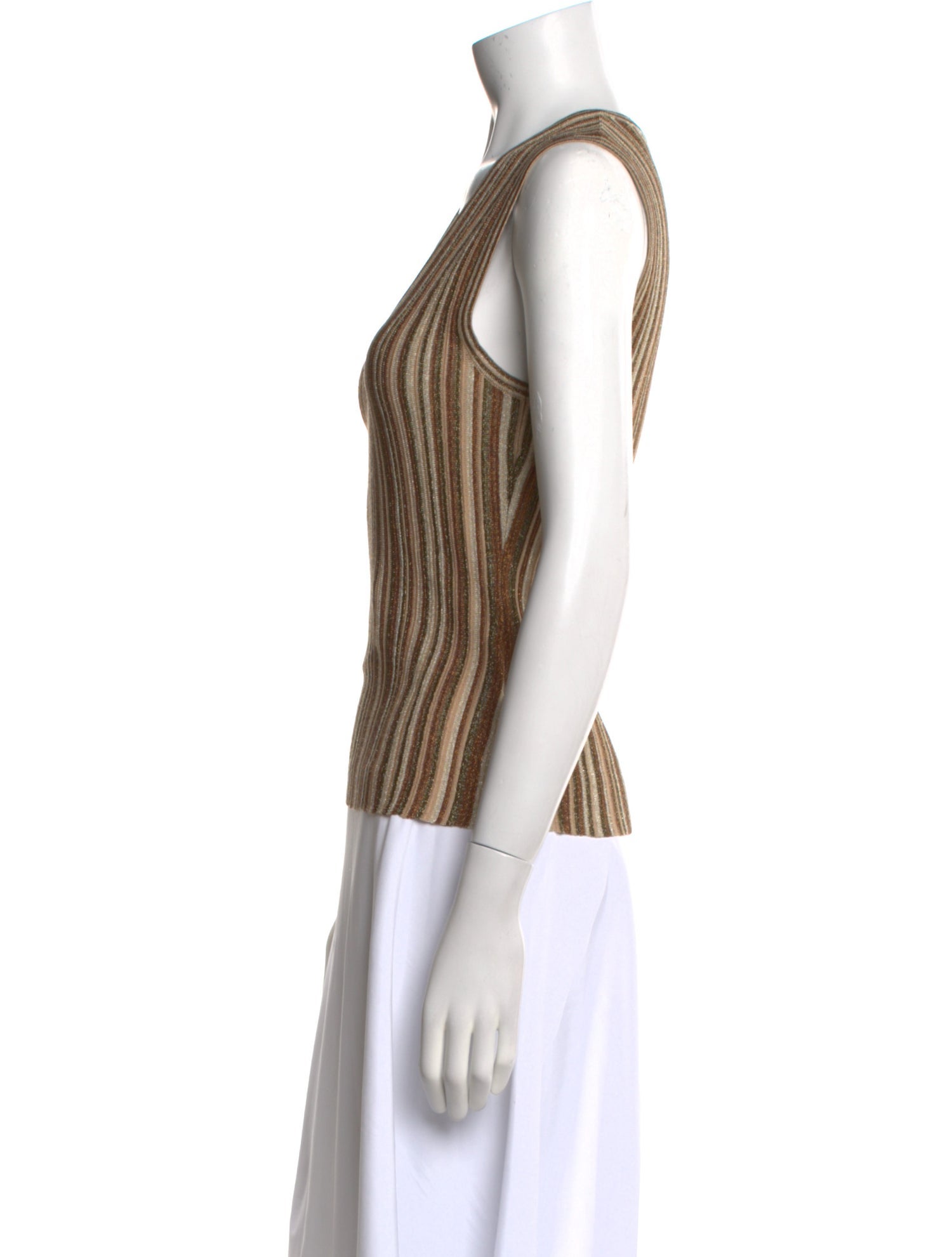 Veronica Beard Striped V-Neck Top