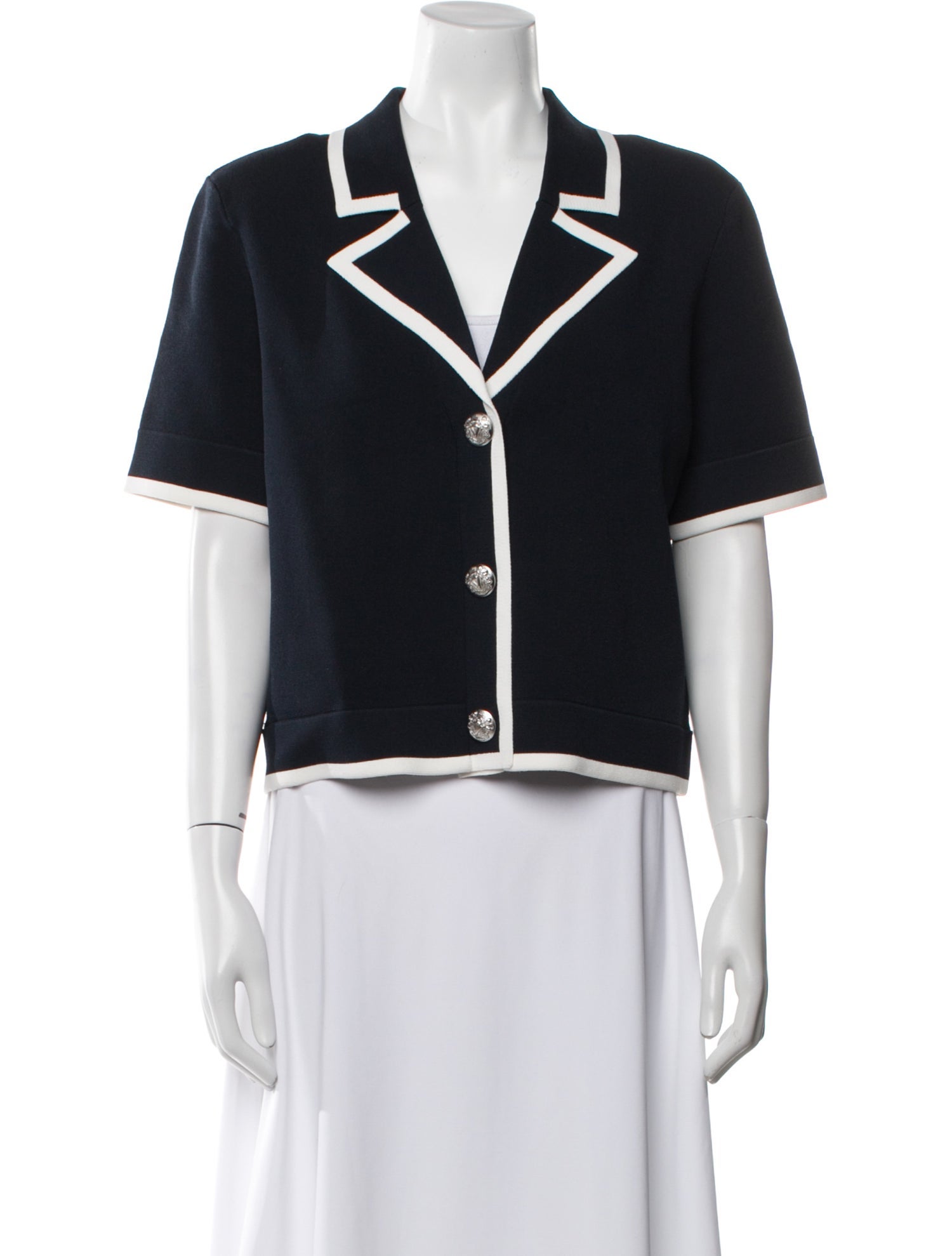 Veronica Beard Striped V-Neck Crop Top w/ Tags