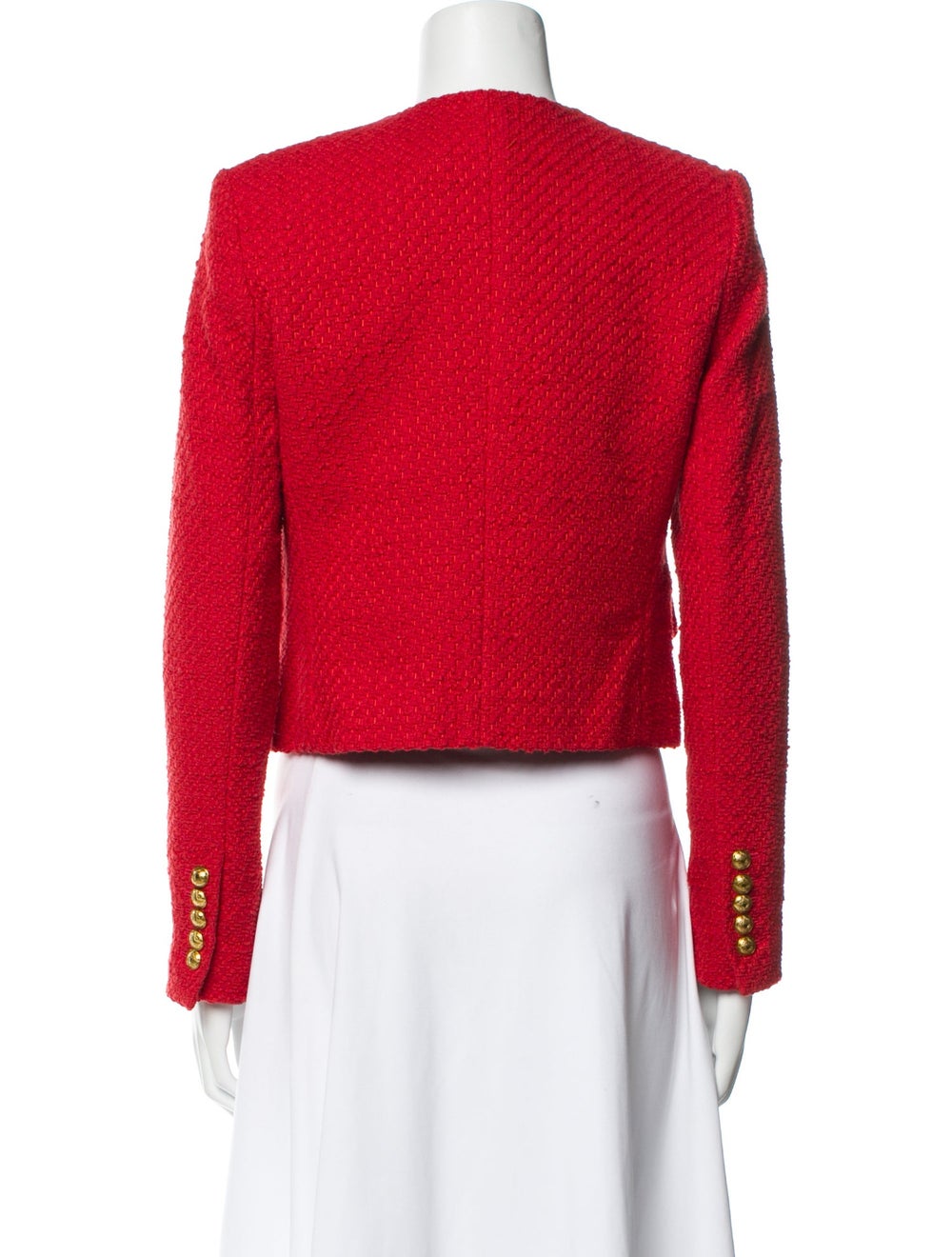 Veronica Beard Evening Jacket Red Collarless - image 3