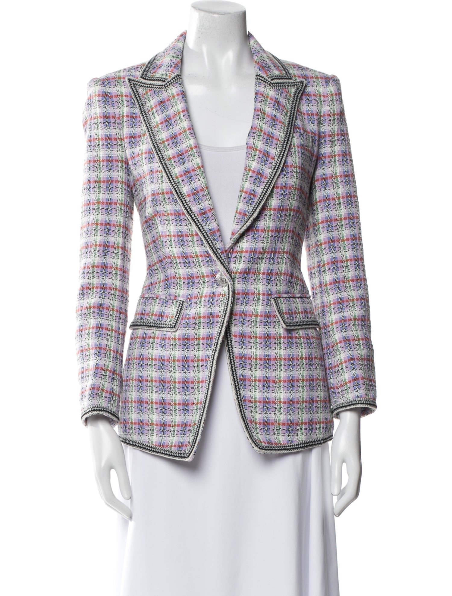 Veronica Beard Plaid Print Blazer