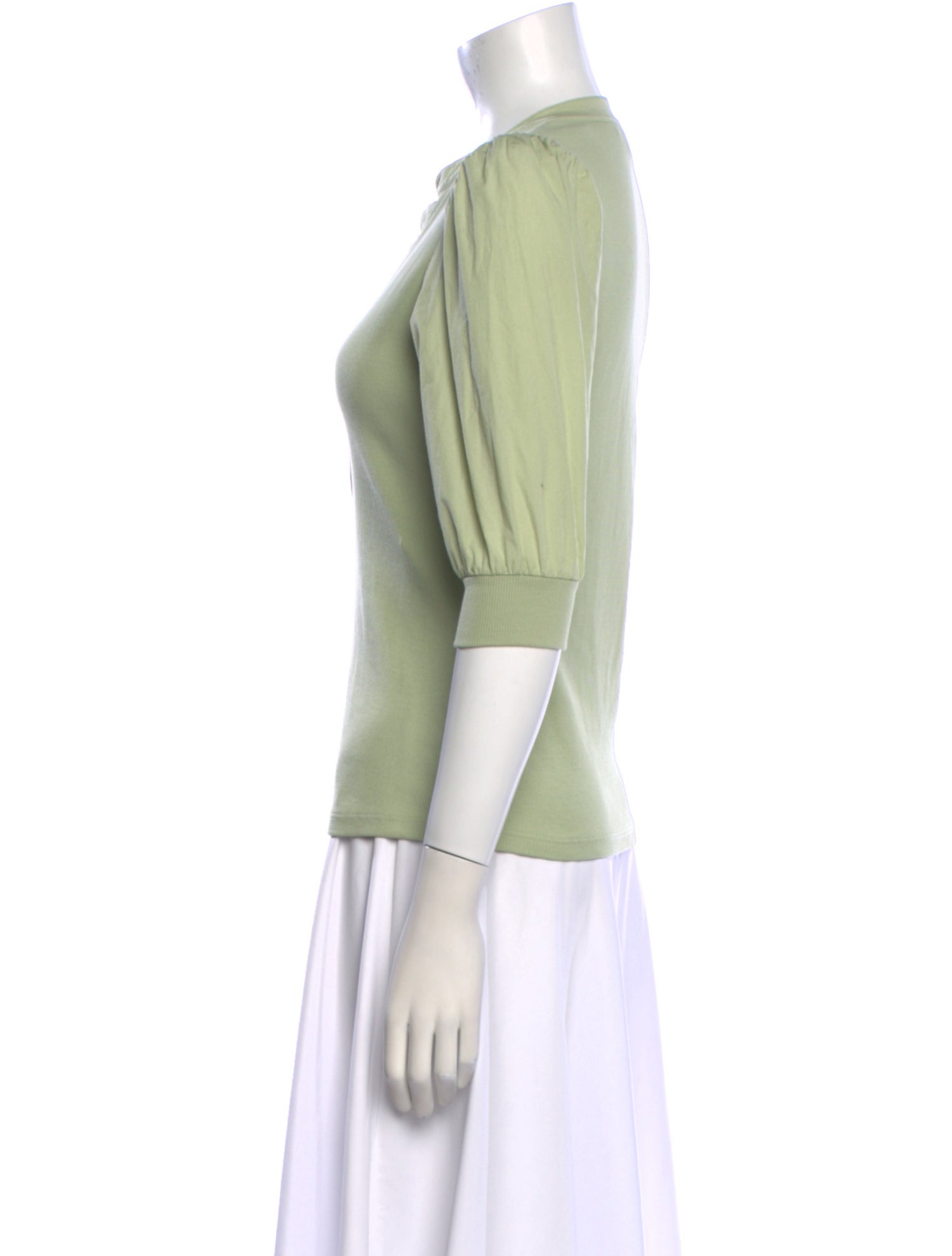 Veronica Beard V-Neck Three-Quarter Sleeve Polo