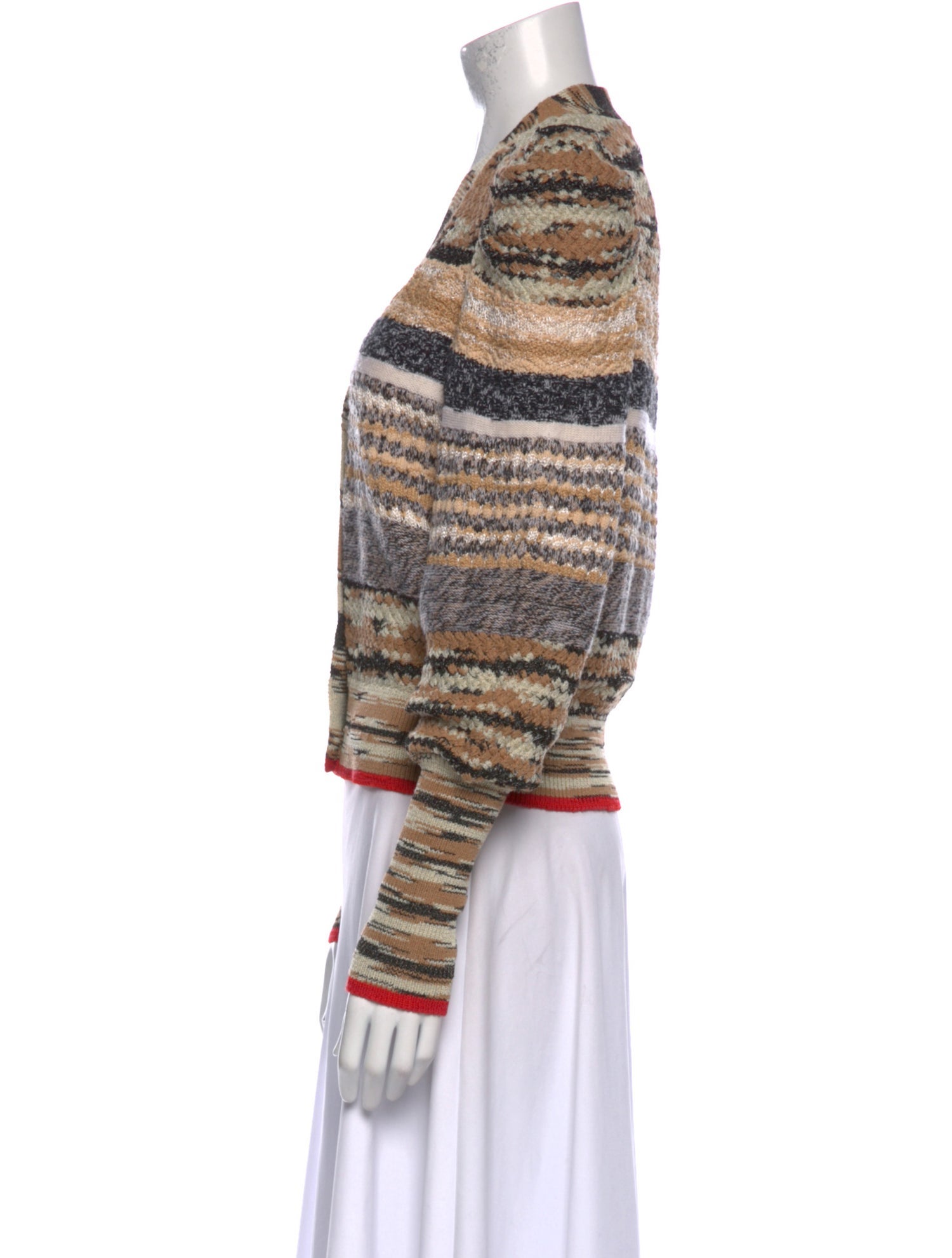 Veronica Beard Striped V-Neck Sweater