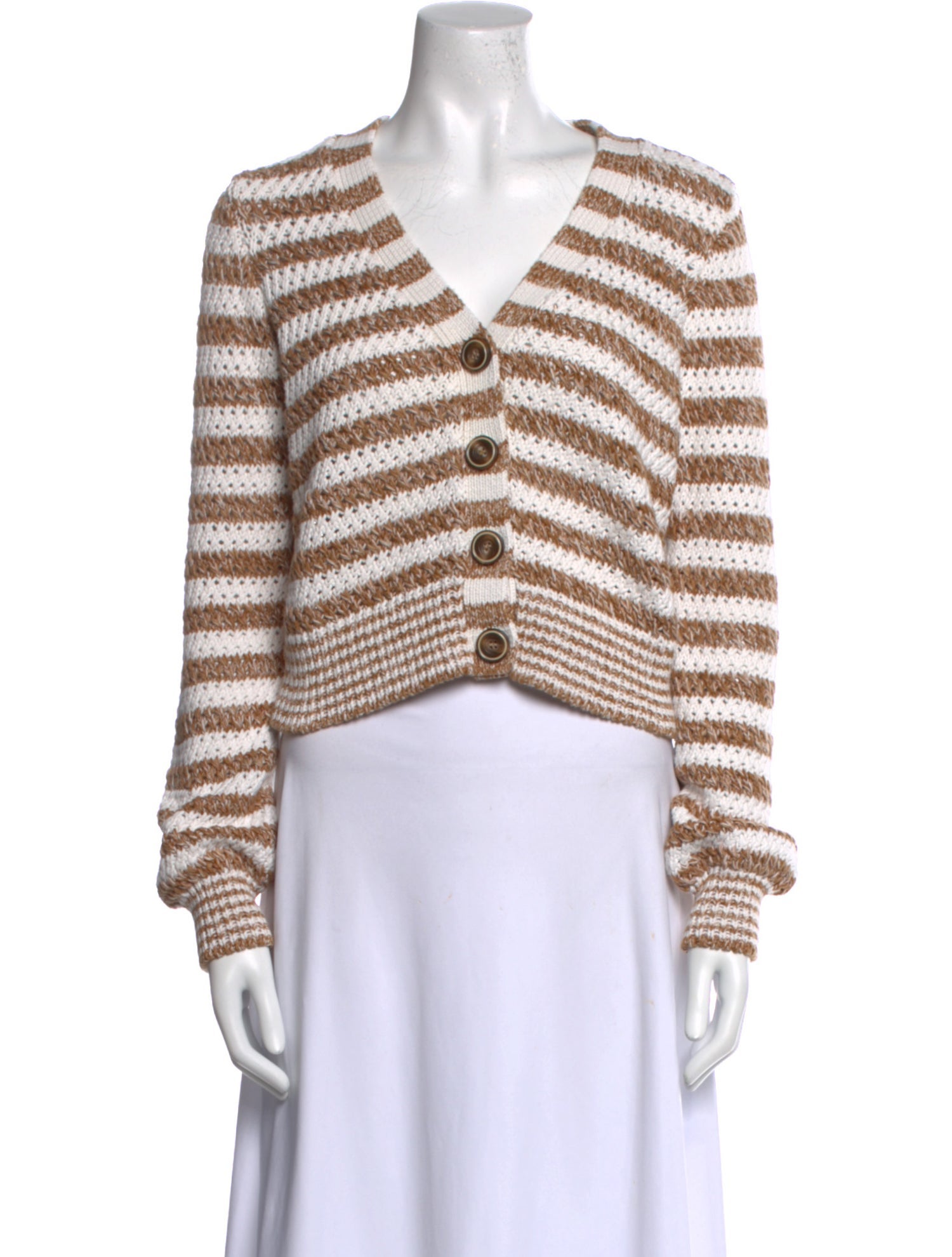 Veronica Beard Striped V-Neck Sweater