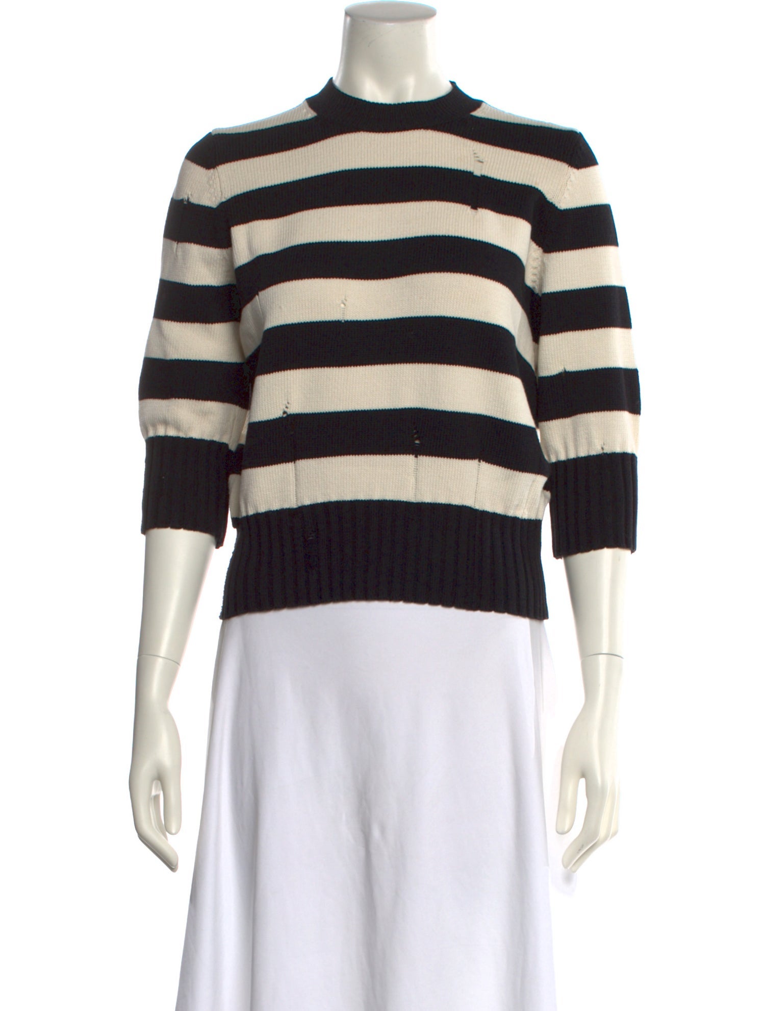 Veronica Beard Striped Mock Neck Sweater