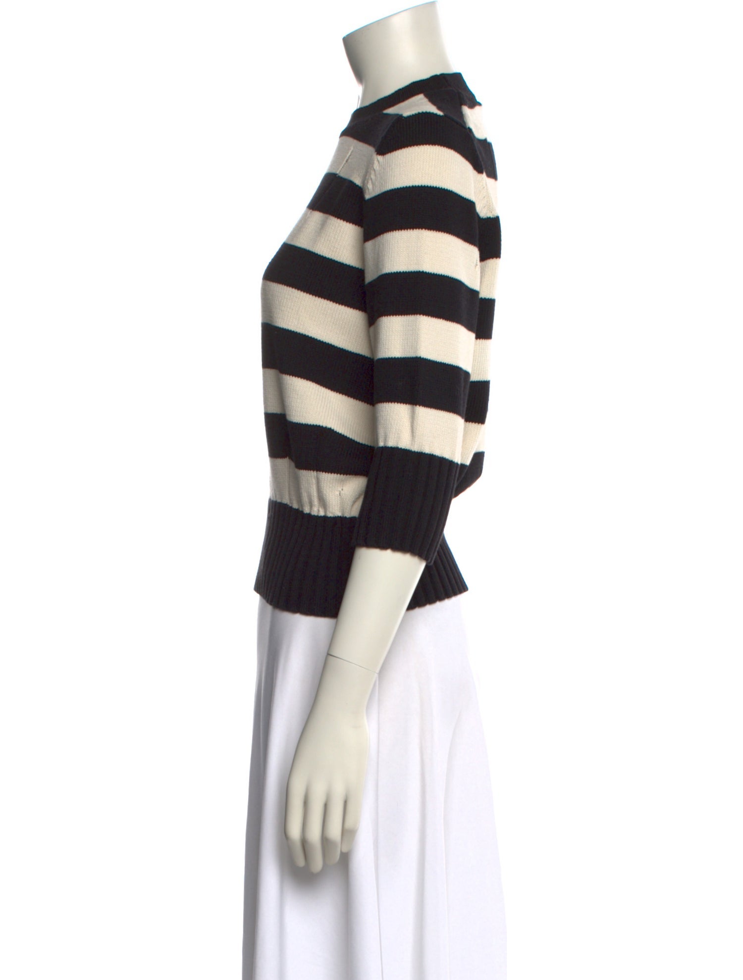 Veronica Beard Striped Mock Neck Sweater