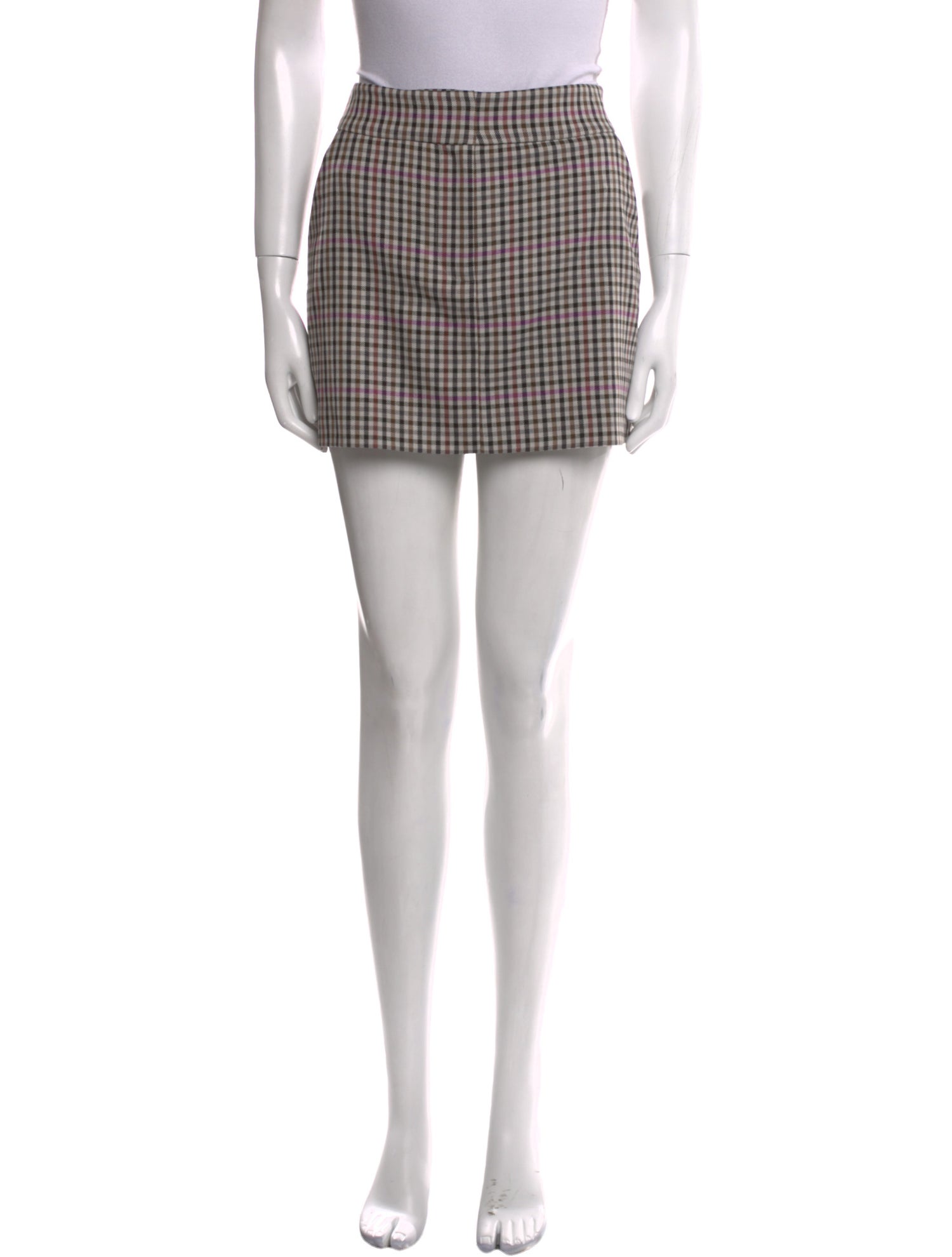 Veronica Beard Plaid Print Mini Skirt