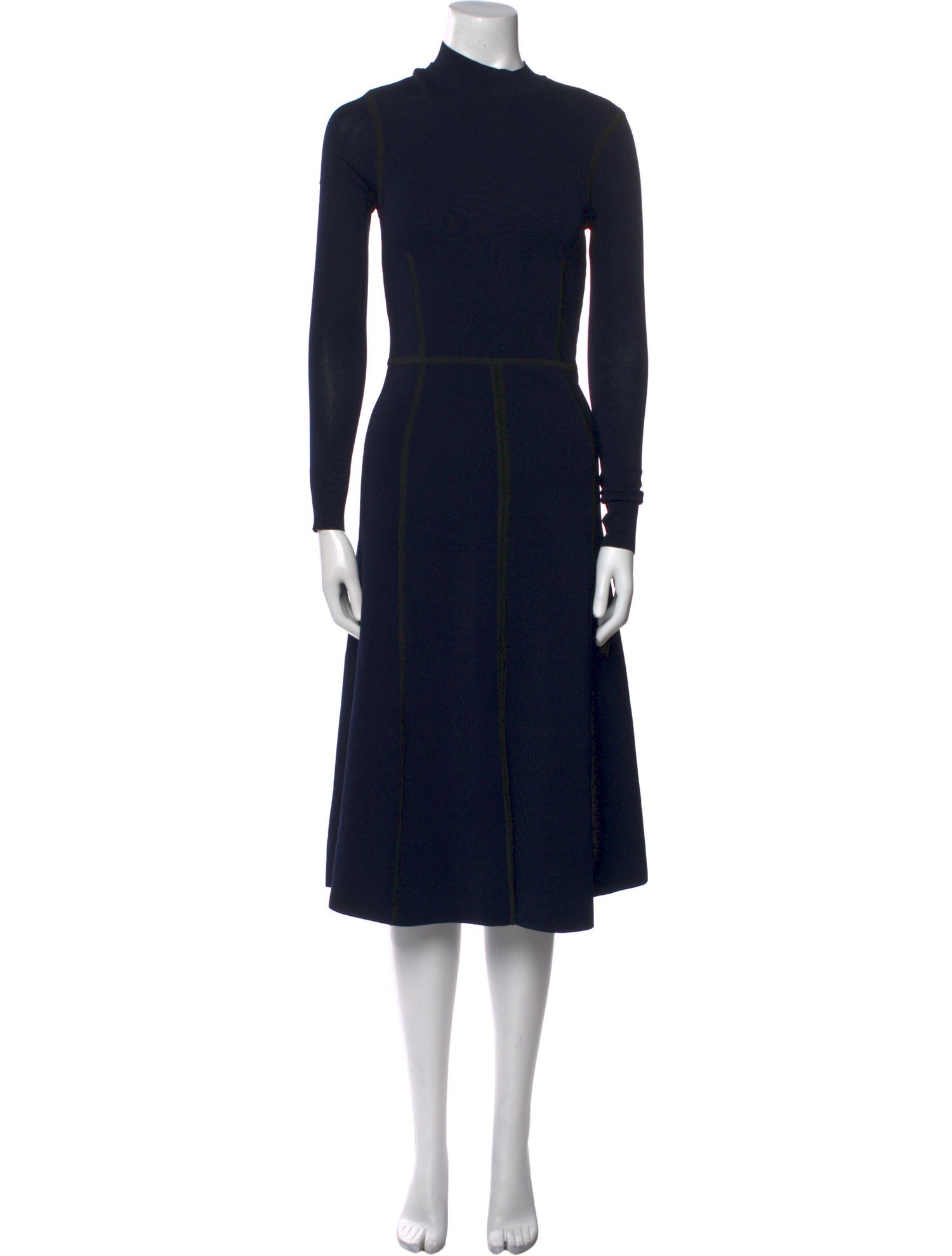 Veronica Beard Mock Neck Midi Length Dress