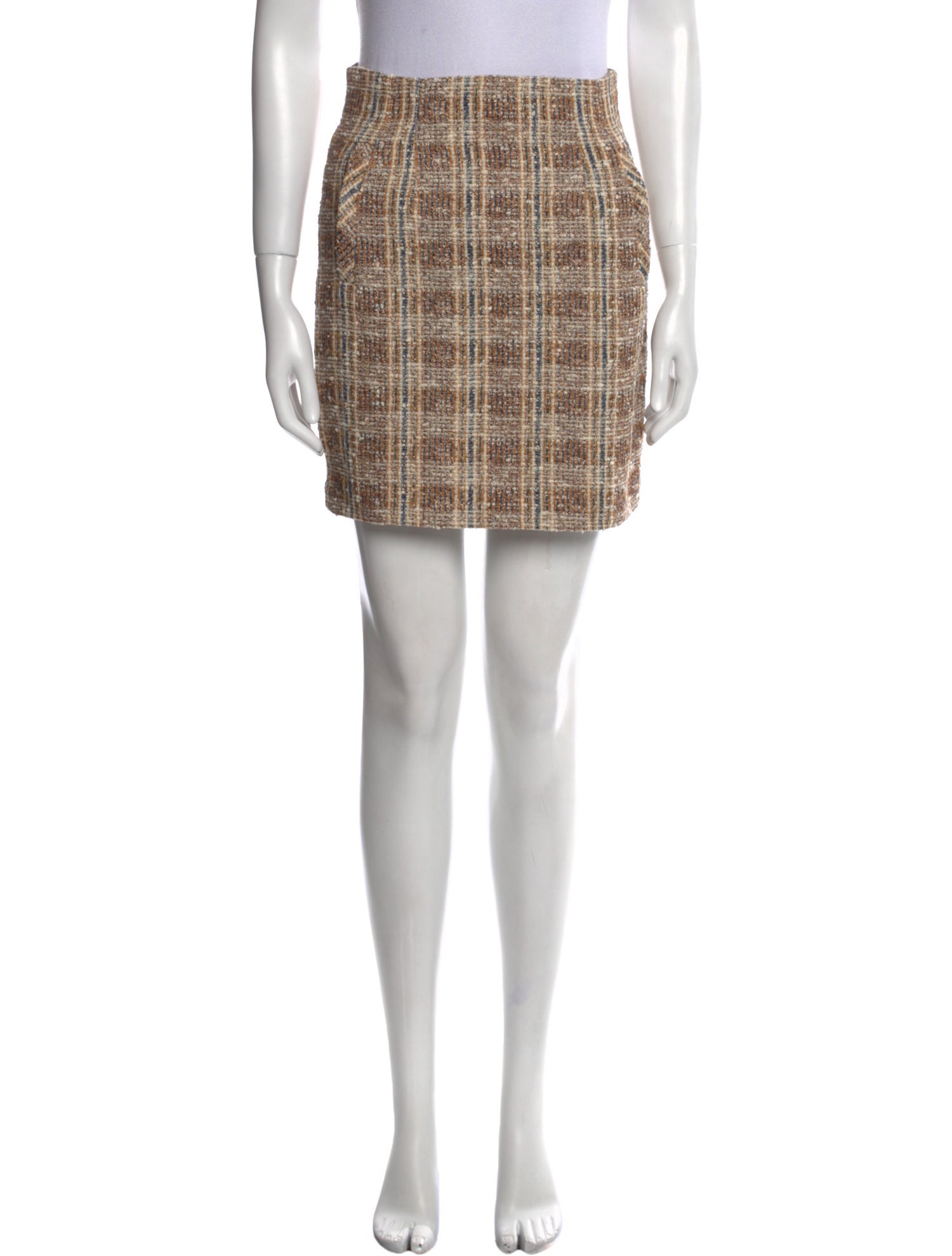 Veronica Beard Plaid Print Mini Skirt
