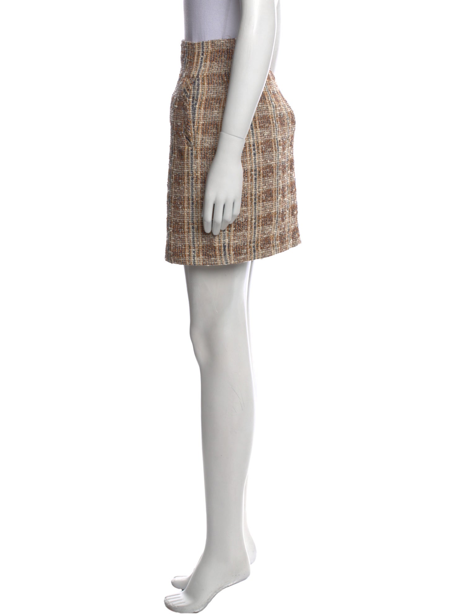 Veronica Beard Plaid Print Mini Skirt