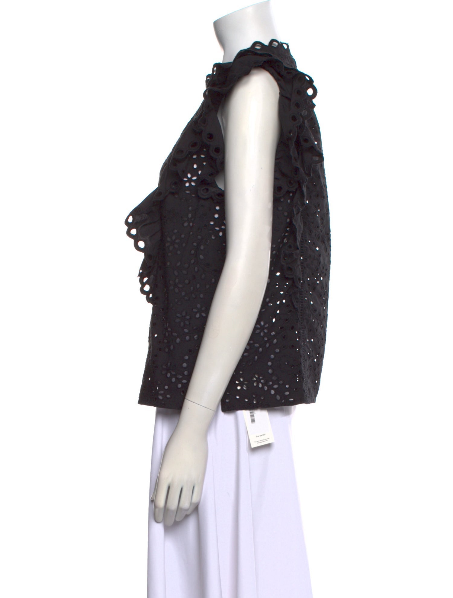 Veronica Beard Mock Neck Short Sleeve Blouse