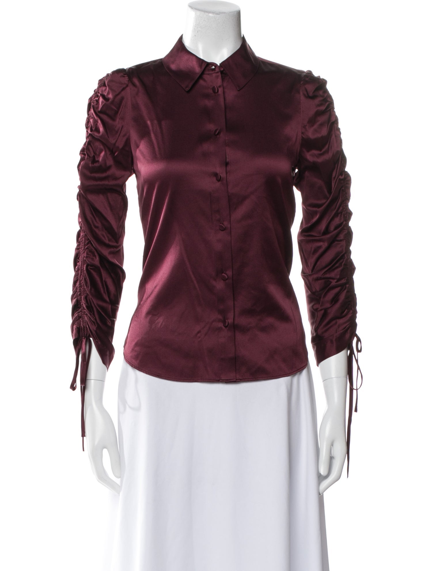 Veronica Beard Silk Three-Quarter Sleeve Button-Up Top w/ Tags