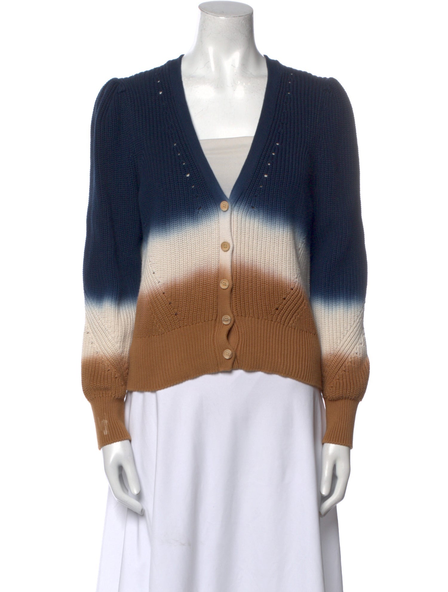 Veronica Beard Striped V-Neck Sweater