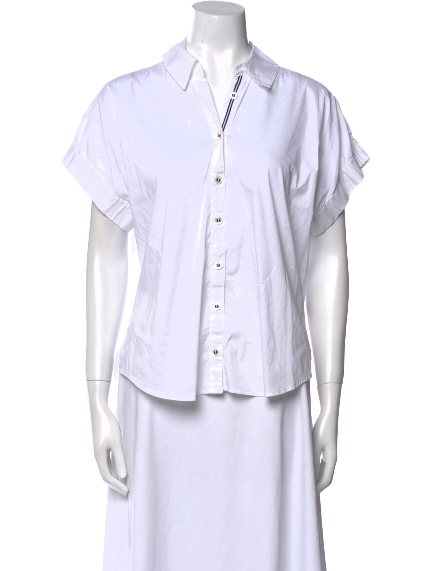 Veronica Beard Short Sleeve Button-Up Top