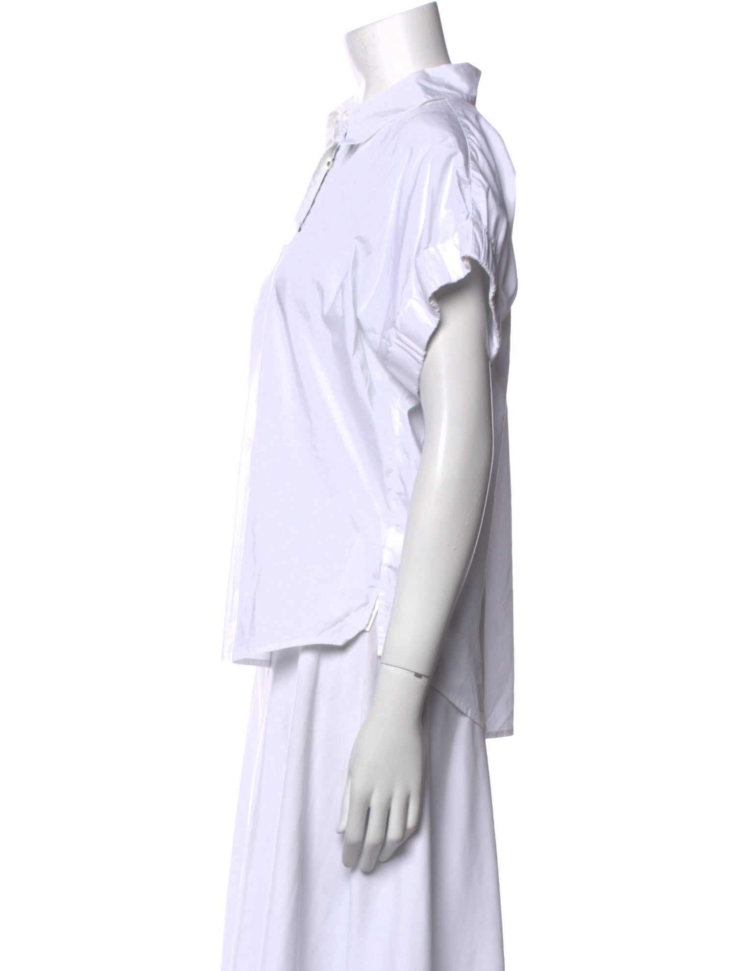 Veronica Beard Short Sleeve Button-Up Top