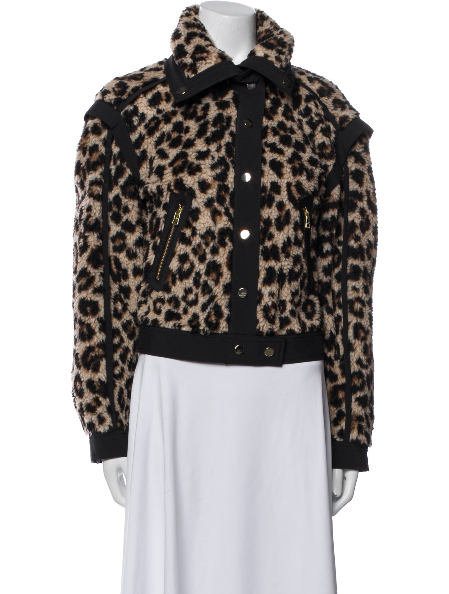 Veronica Beard Faux Fur Animal Print Faux Fur Jacket