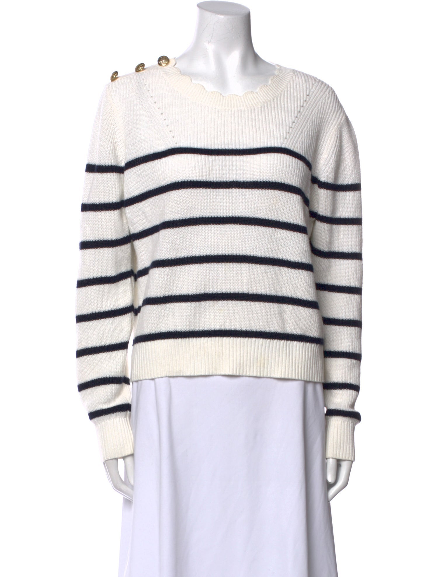 Veronica Beard Linen Striped Sweatshirt