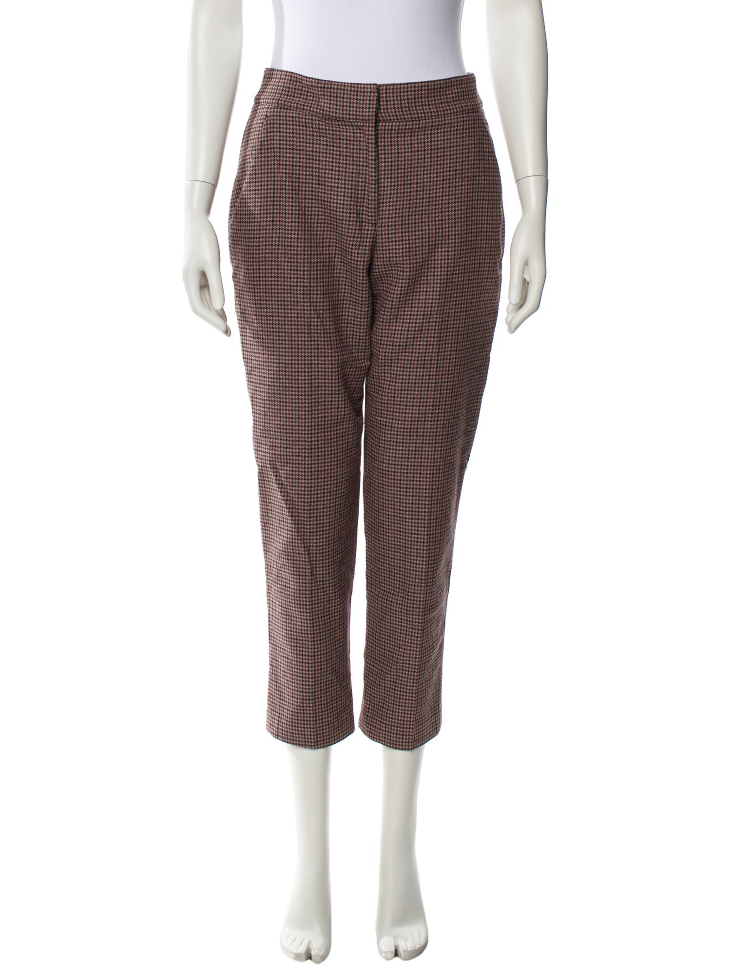 Veronica Beard Houndstooth Print Straight Leg Pants