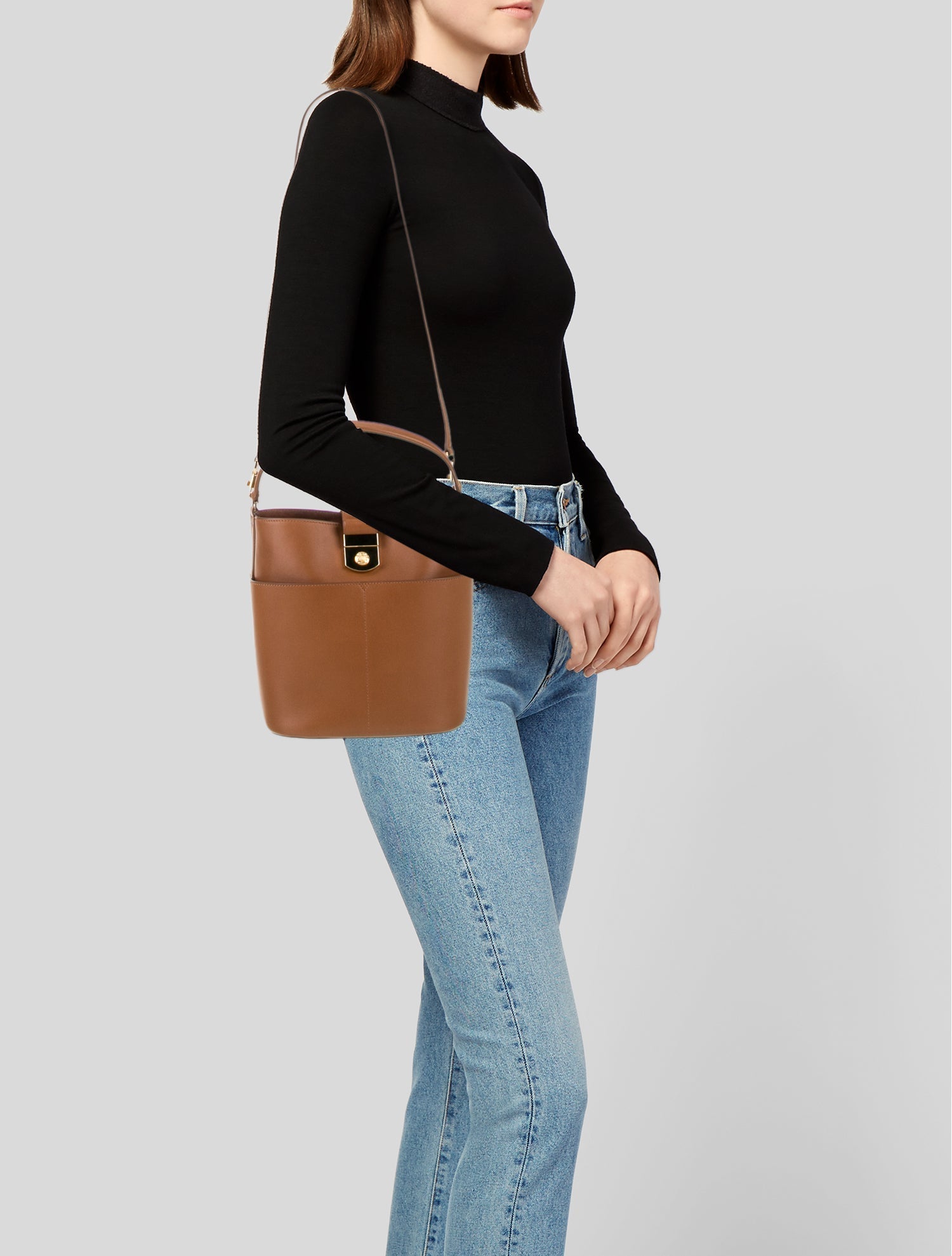 Veronica Beard Leather Bucket Bag