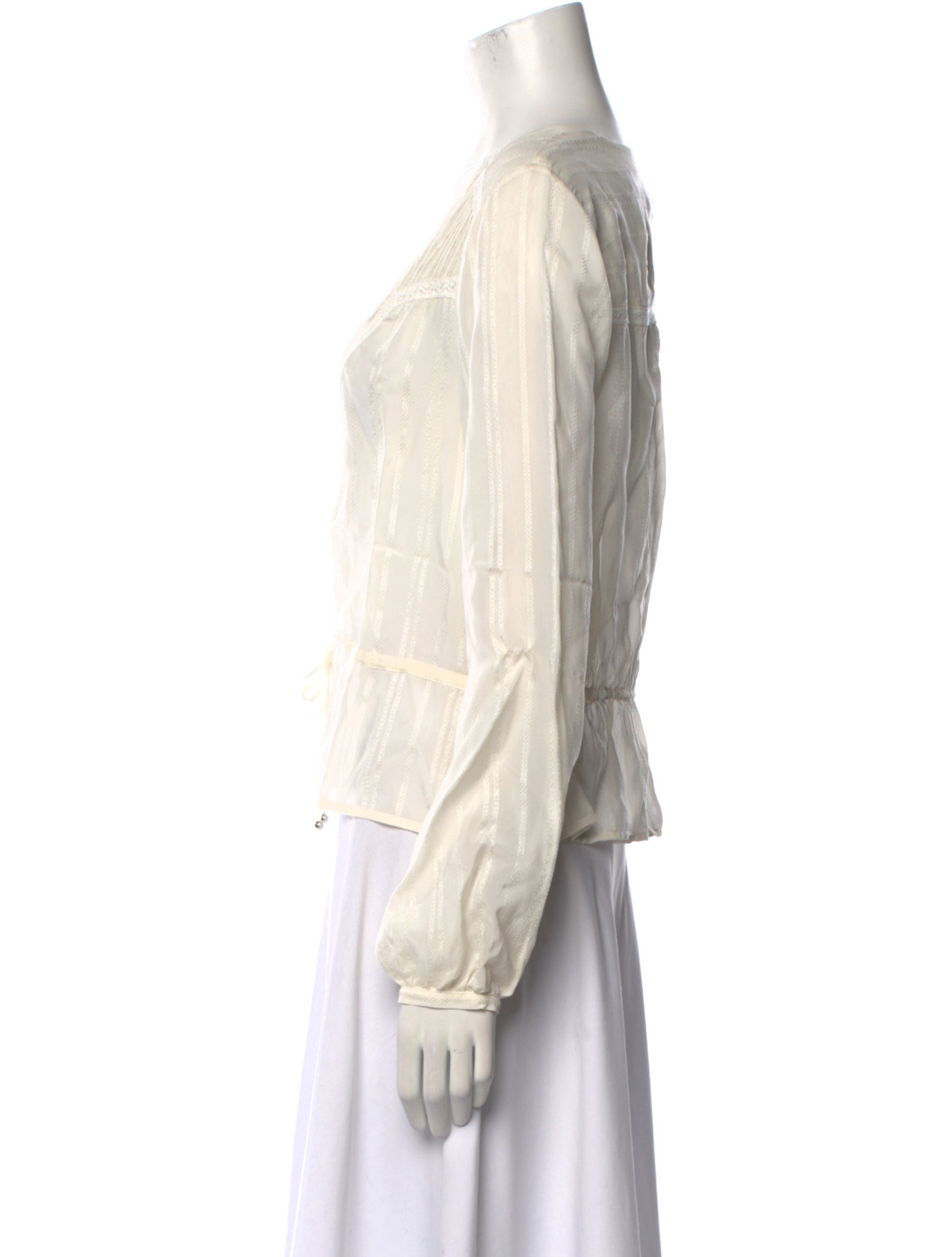 Veronica Beard V-Neck Long Sleeve Blouse