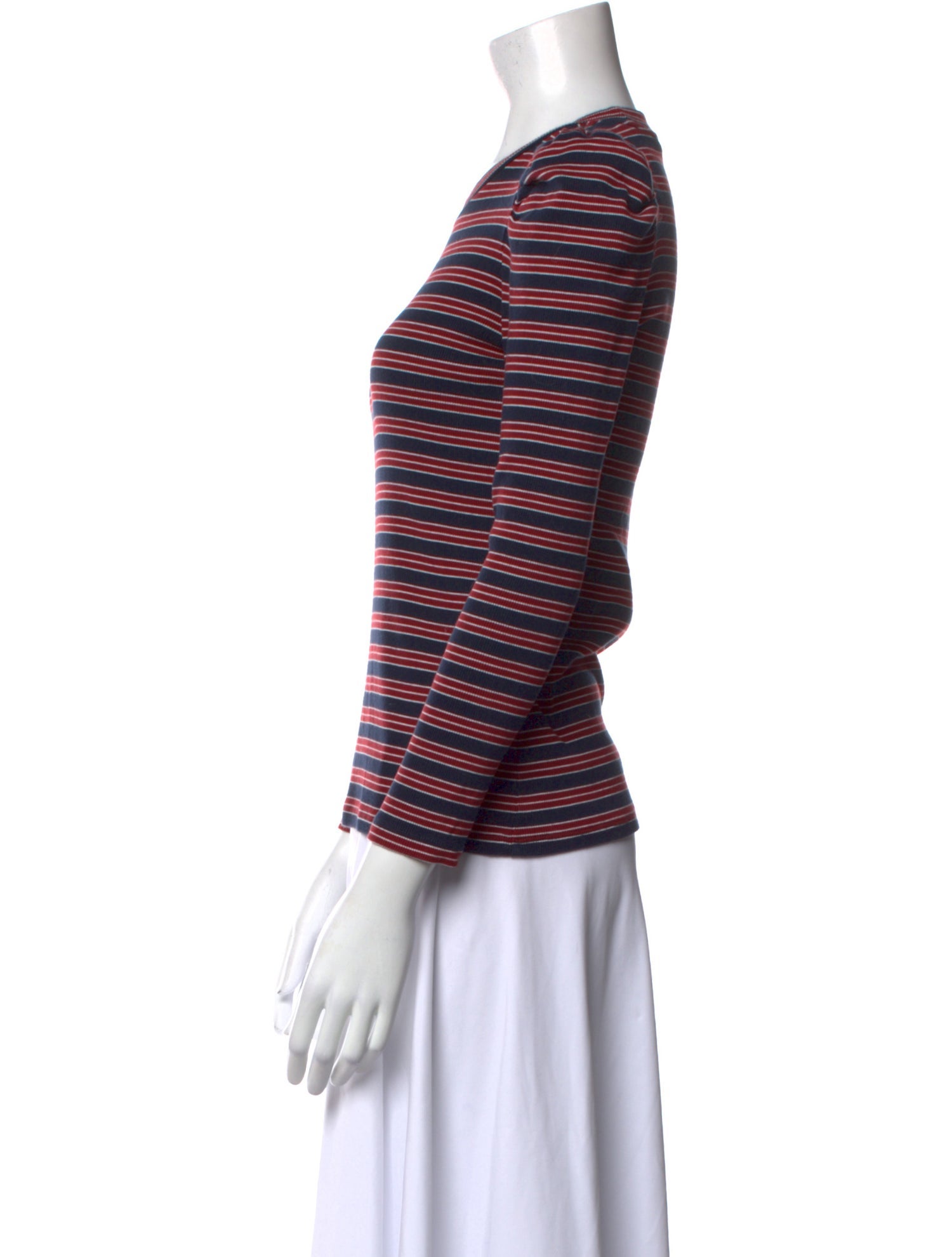 Veronica Beard Striped Crew Neck Top