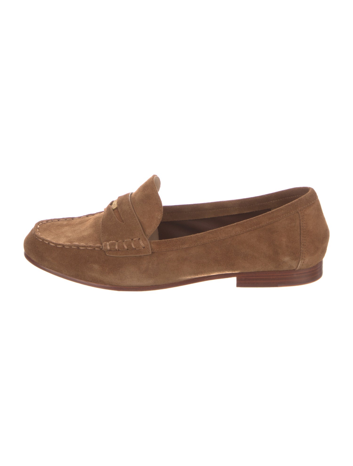 Veronica Beard Suede Chain-Link Accents Loafers