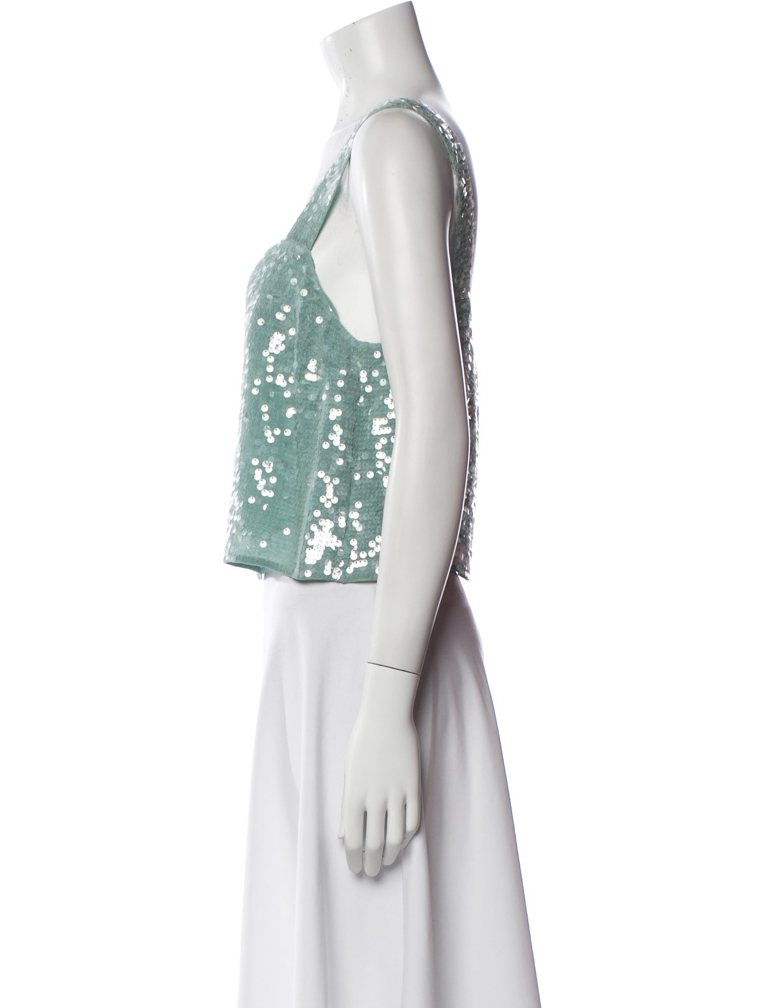 Veronica Beard Printed Square Neckline Crop Top