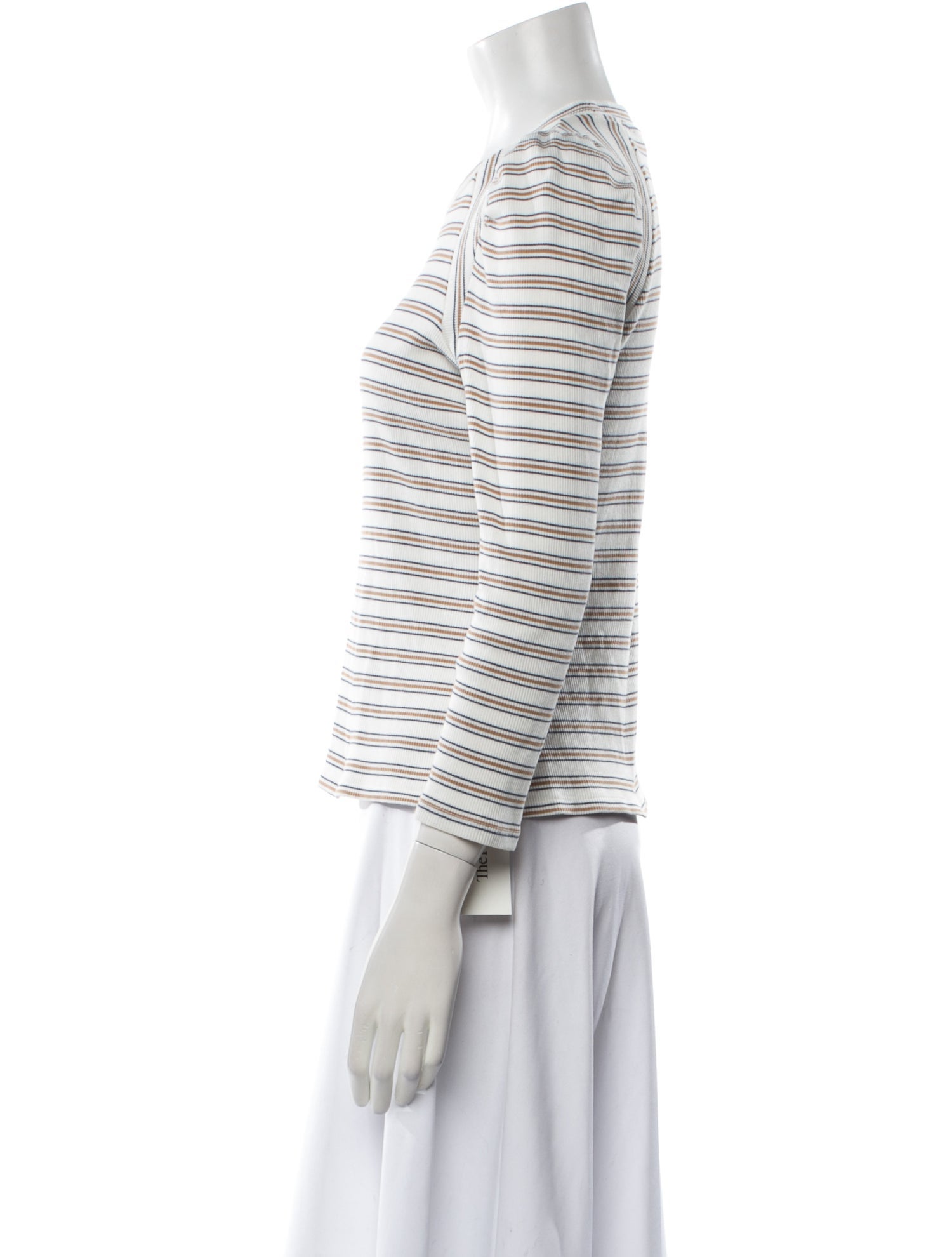 Veronica Beard Striped Crew Neck Top