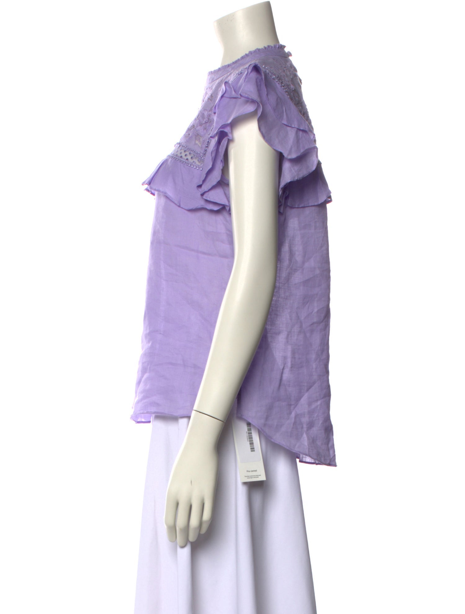 Veronica Beard Mock Neck Short Sleeve Blouse