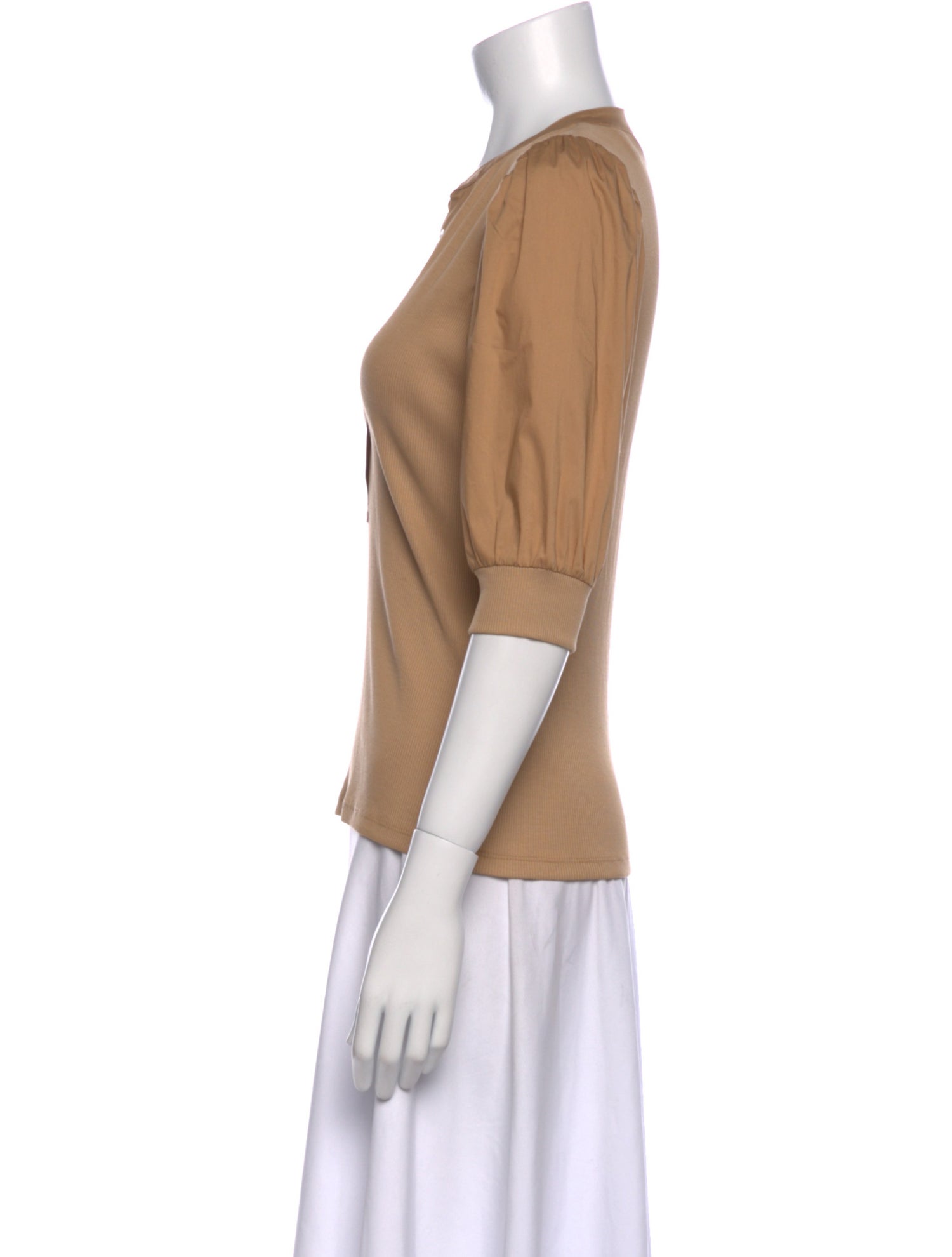 Veronica Beard V-Neck Three-Quarter Sleeve Polo