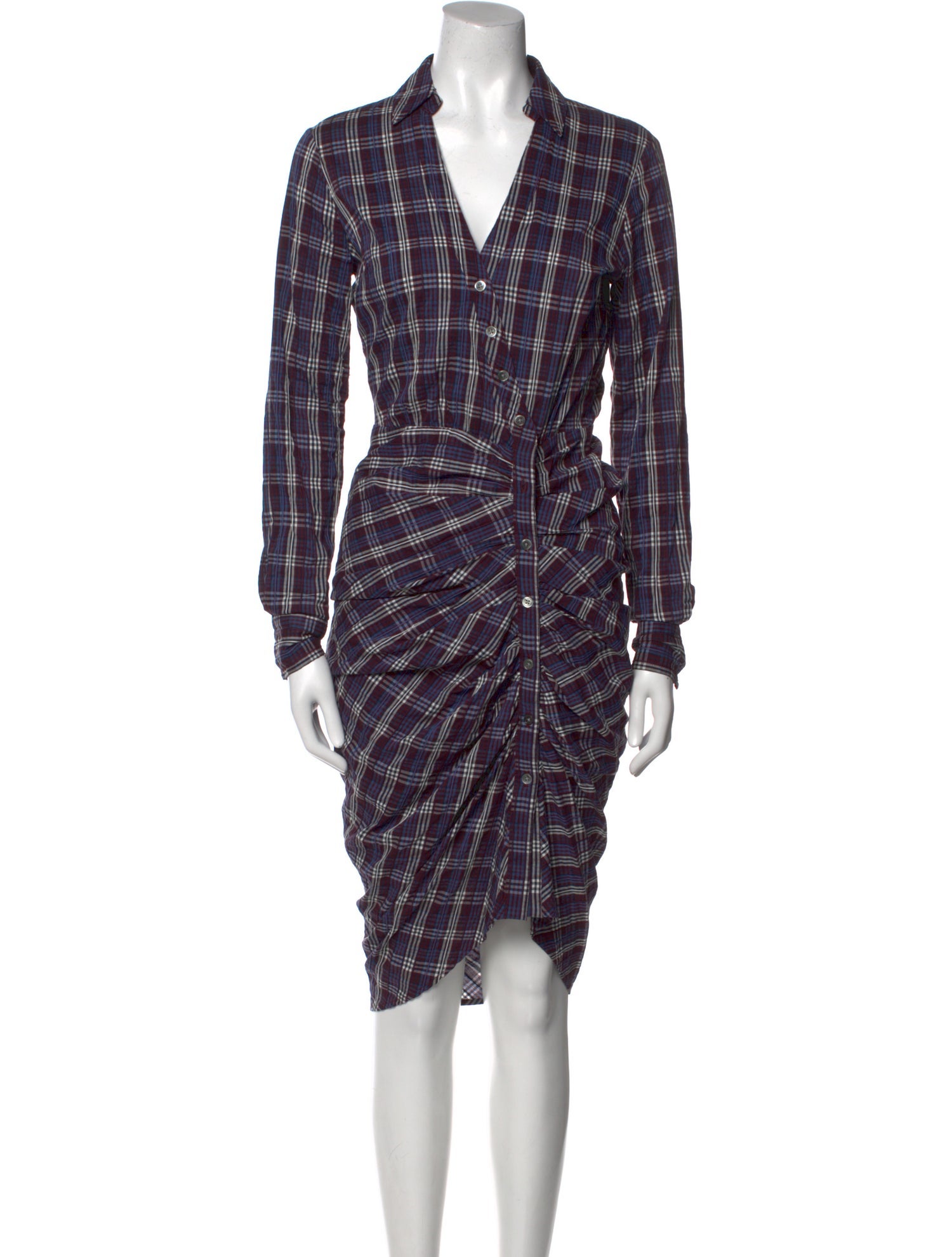 Veronica Beard Plaid Print Midi Length Dress