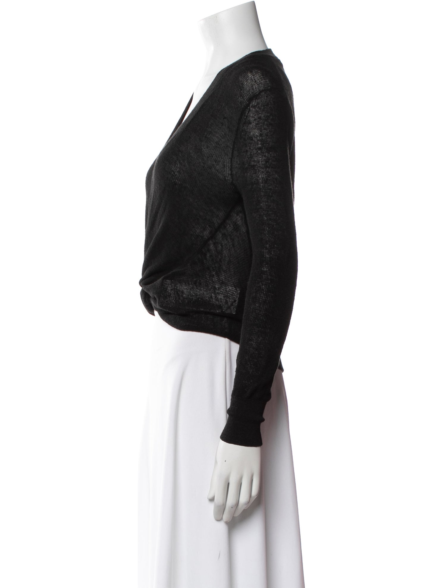 Veronica Beard Linen V-Neck Crop Top