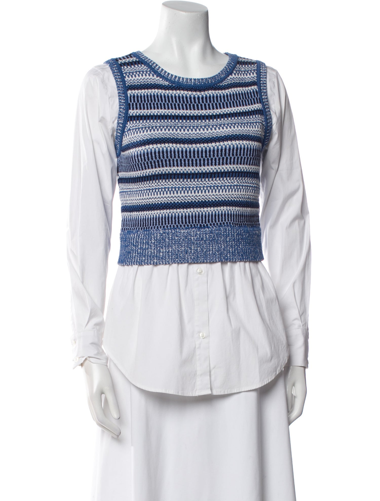 Veronica Beard Striped Scoop Neck Top