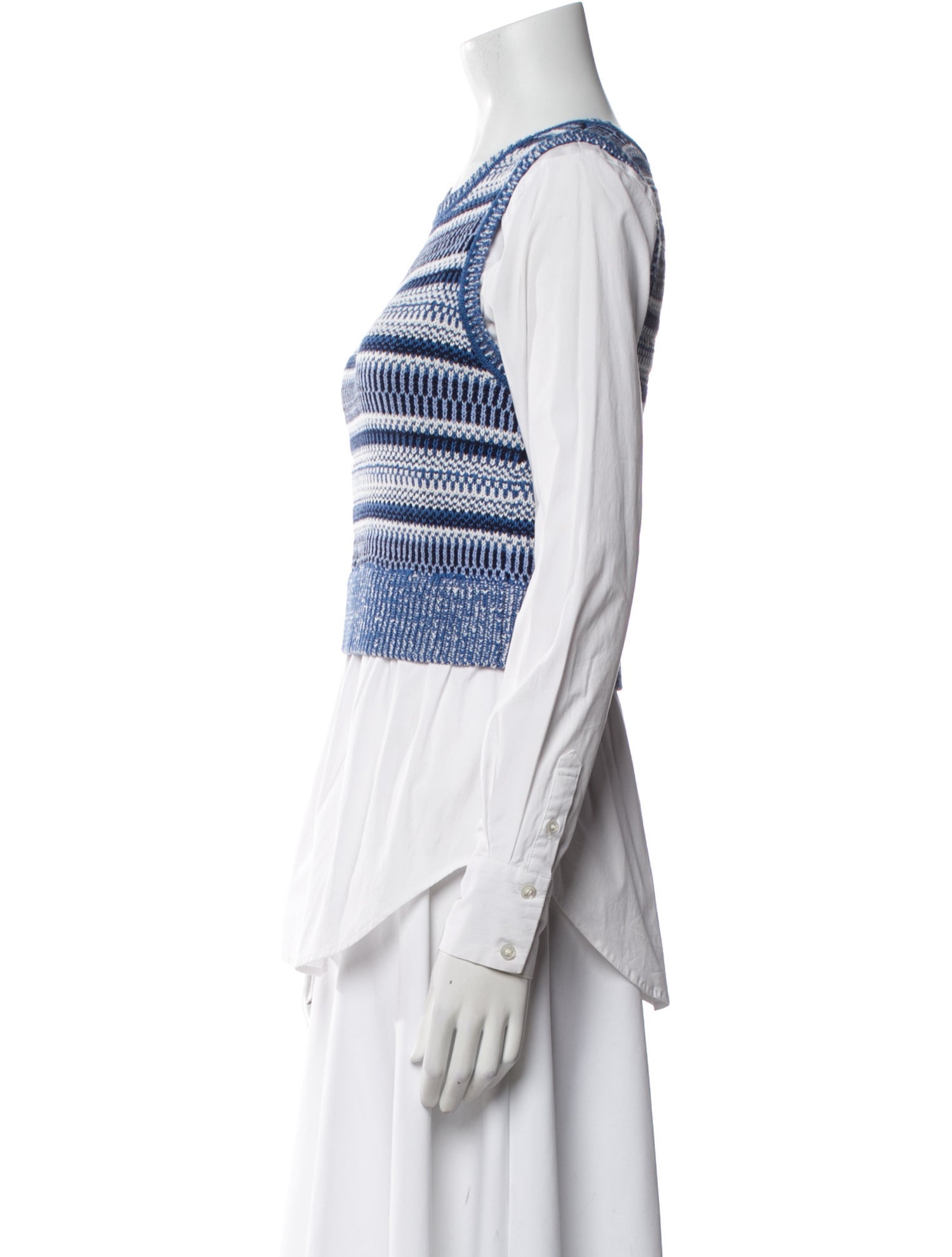 Veronica Beard Striped Scoop Neck Top