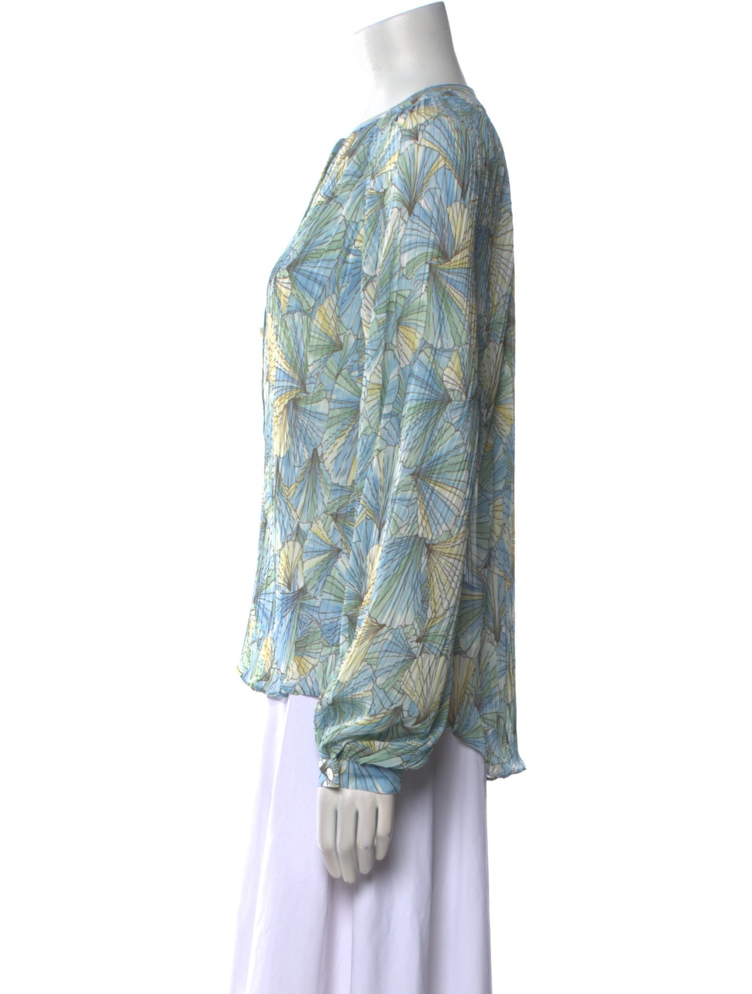 Veronica Beard Printed Crew Neck Blouse