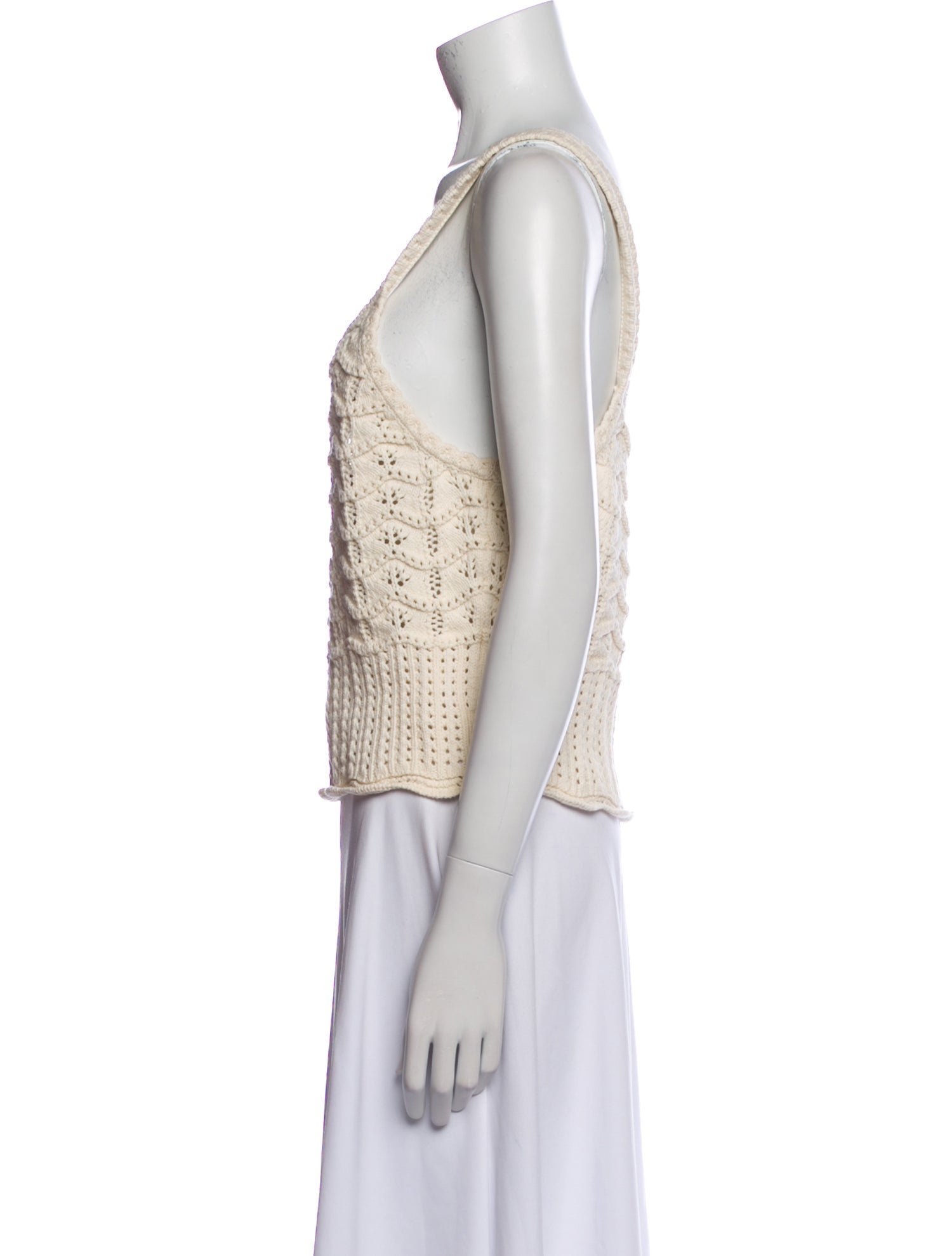 Veronica Beard V-Neck Sleeveless Crop Top