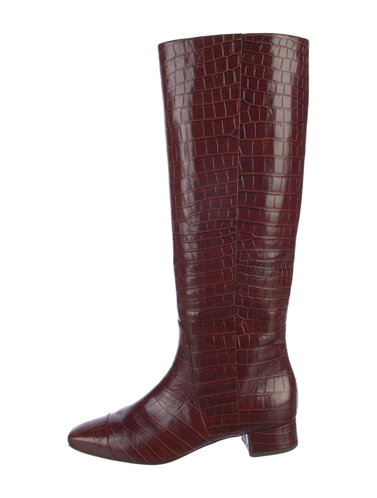 Veronica Beard Leather Patterned Riding Boots