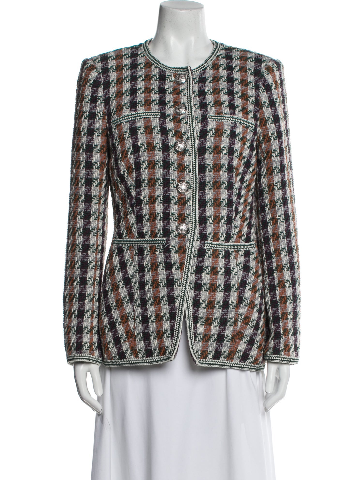 Veronica Beard Tweed Tweed Pattern Evening Jacket
