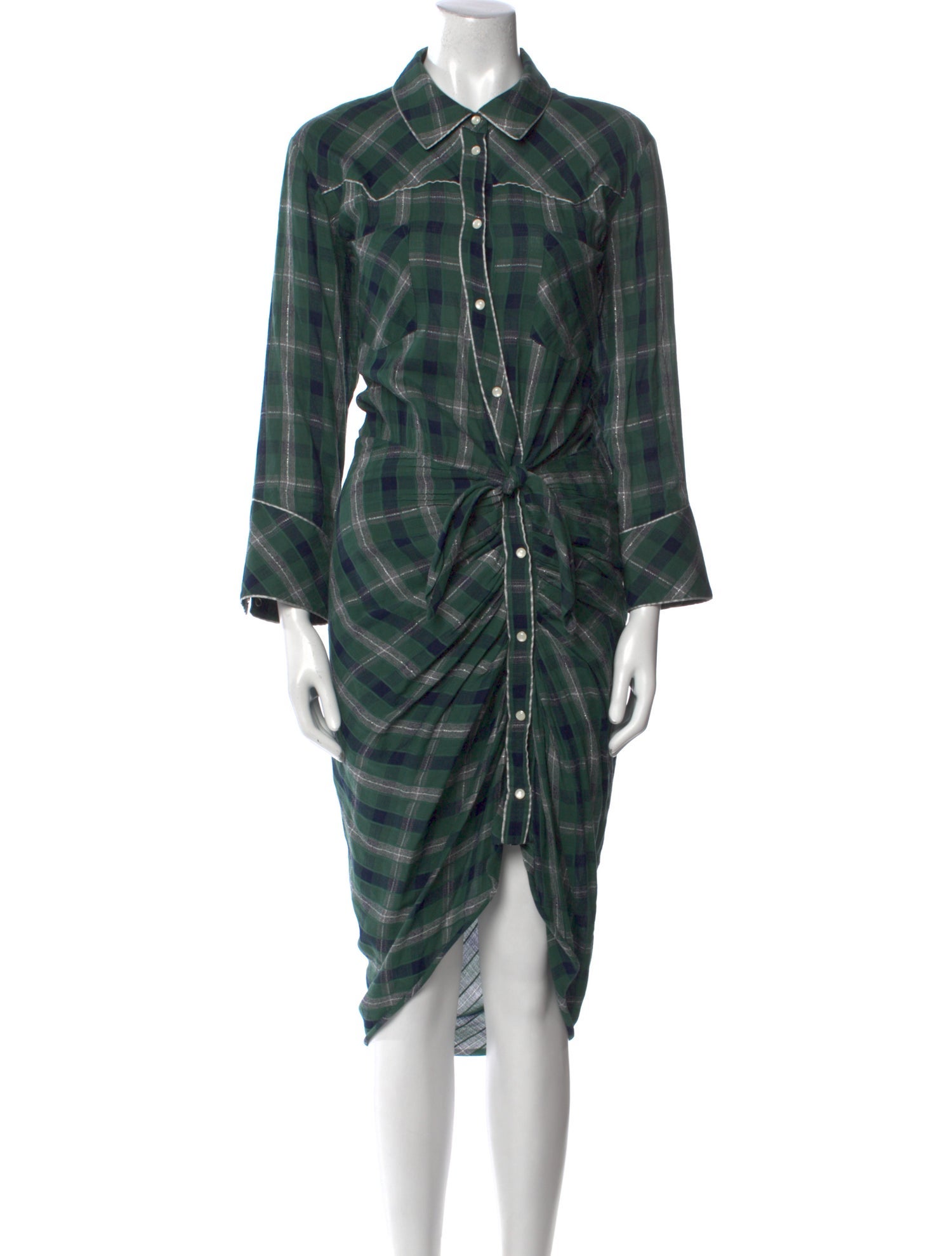 Veronica Beard Plaid Print Long Dress