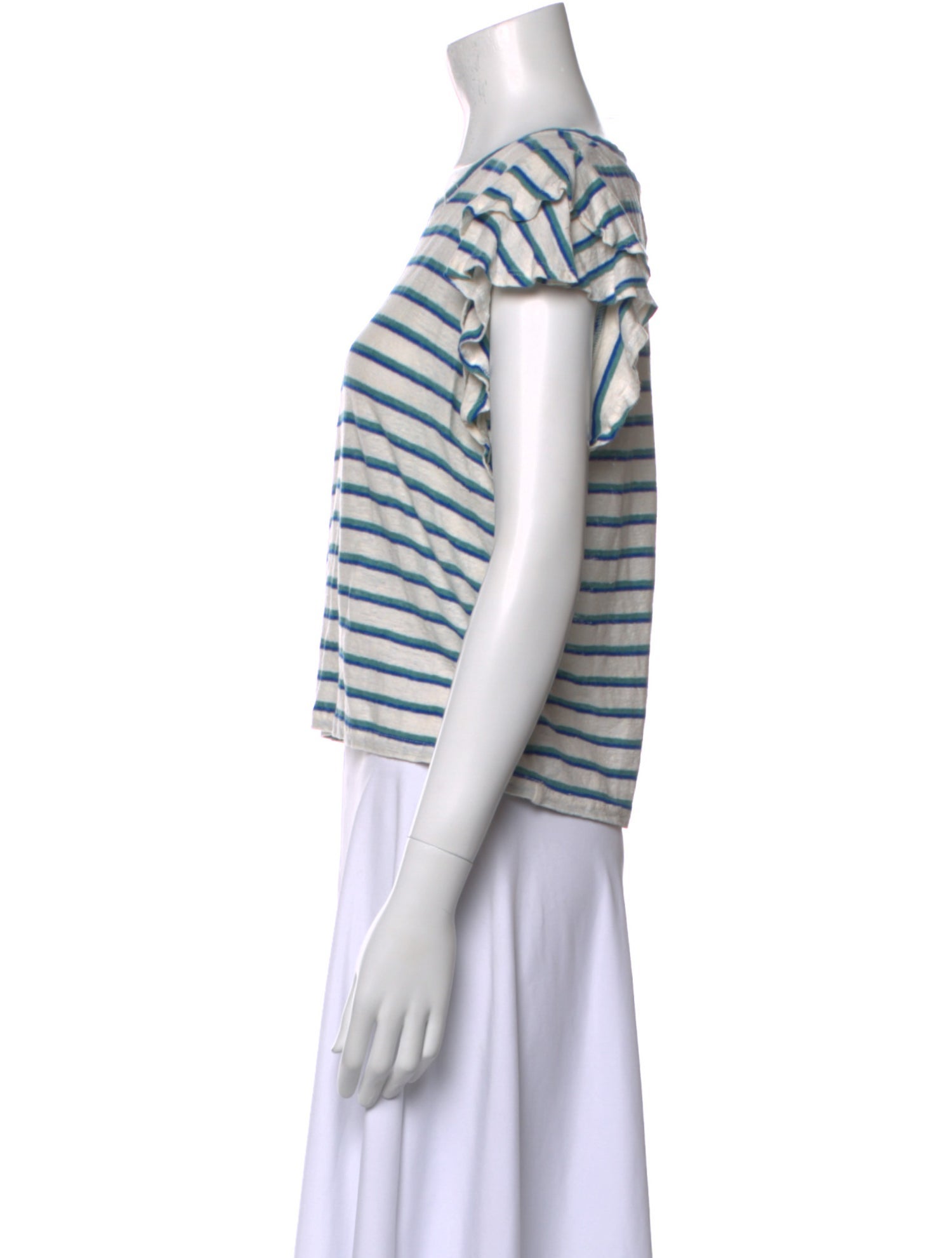Veronica Beard Linen Striped T-Shirt