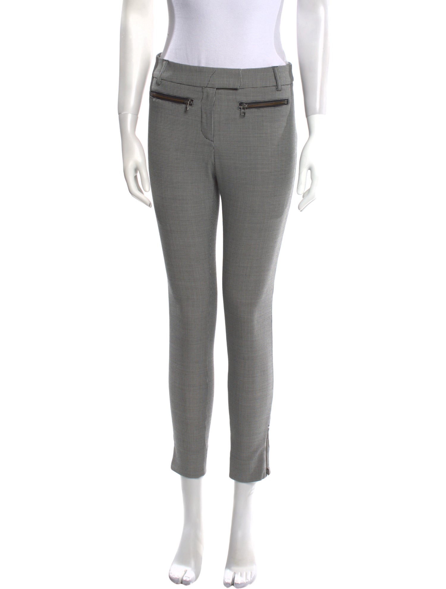 Veronica Beard Plaid Print Skinny Leg Pants