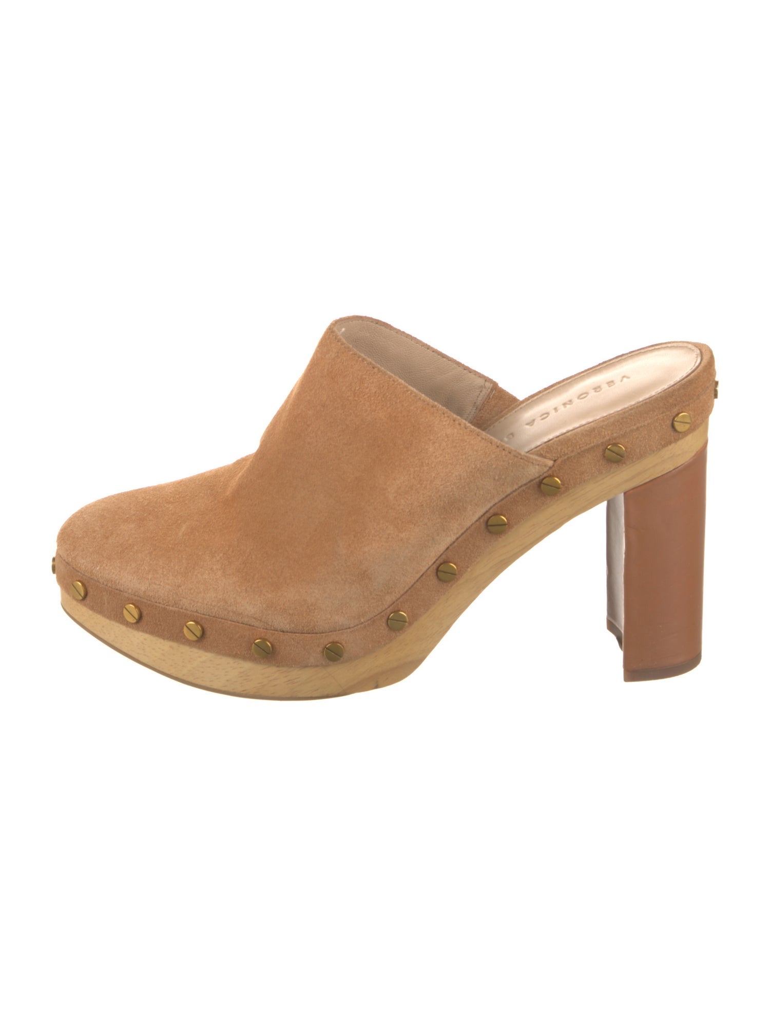 Veronica Beard Suede Studded Accents Mules