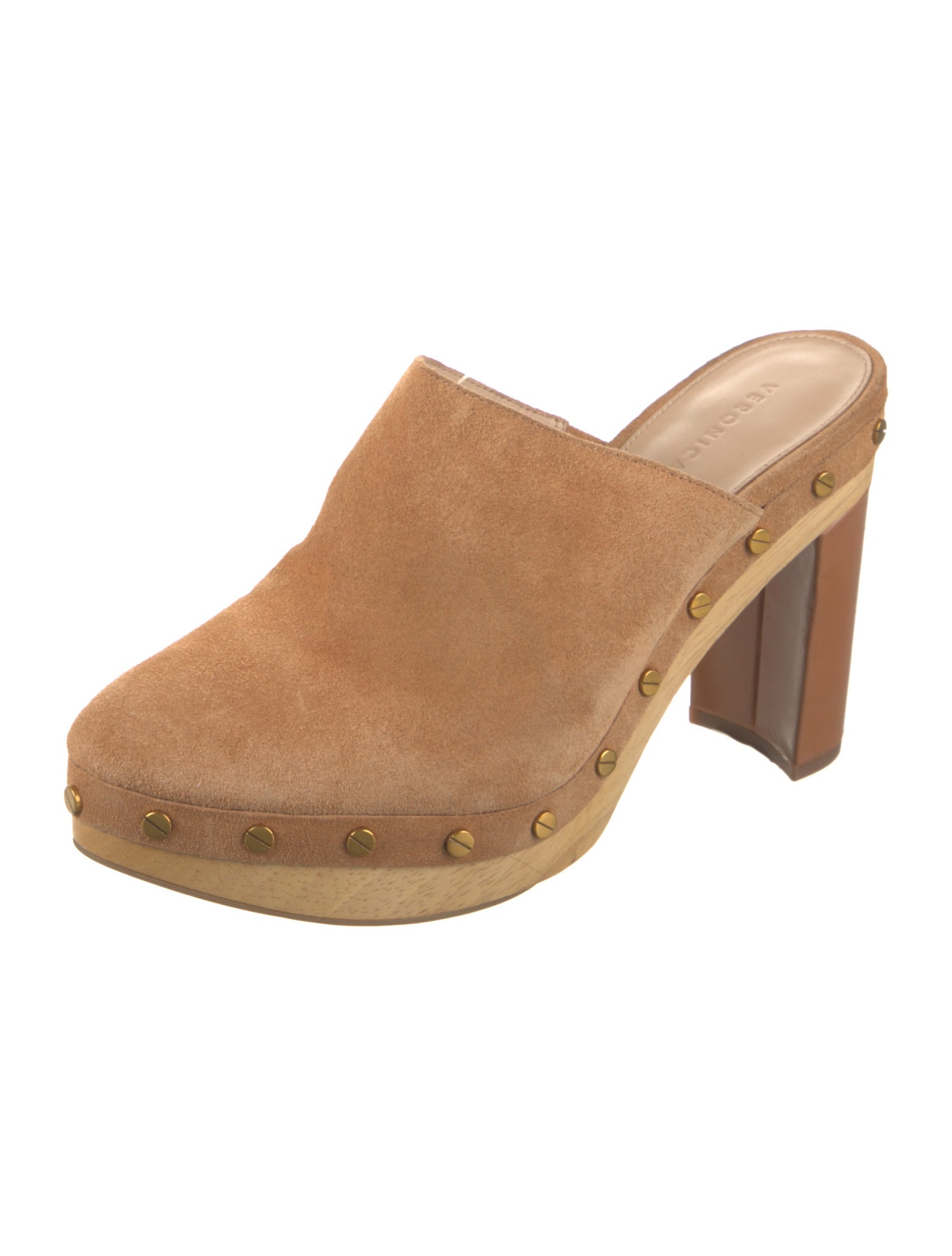 Veronica Beard Suede Studded Accents Mules