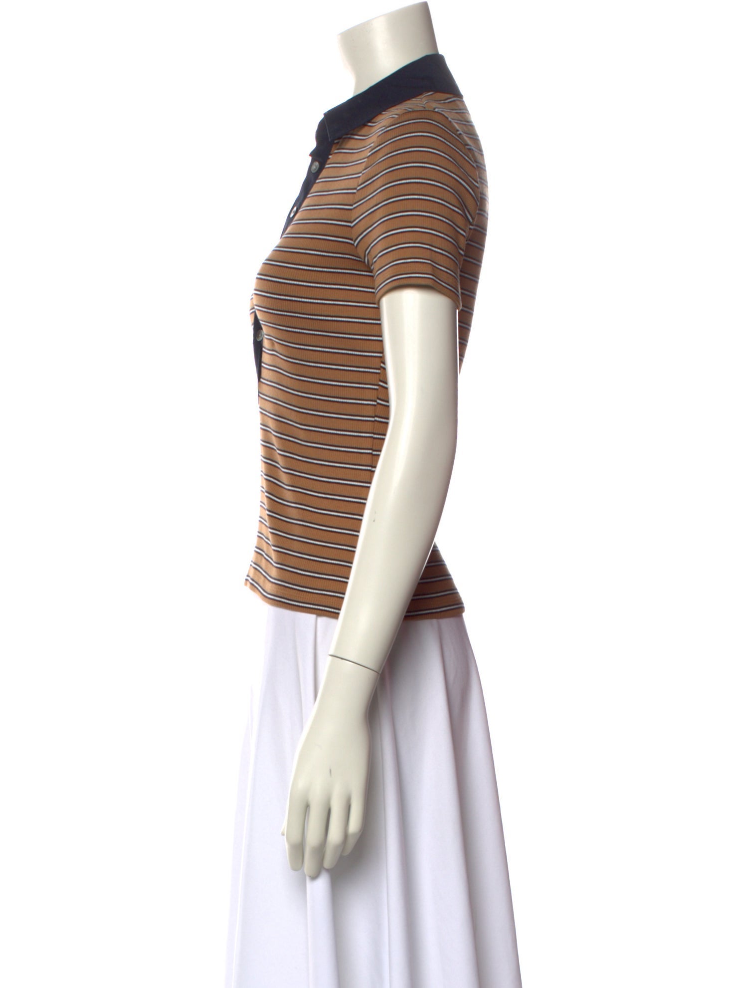 Veronica Beard Striped Short Sleeve Polo