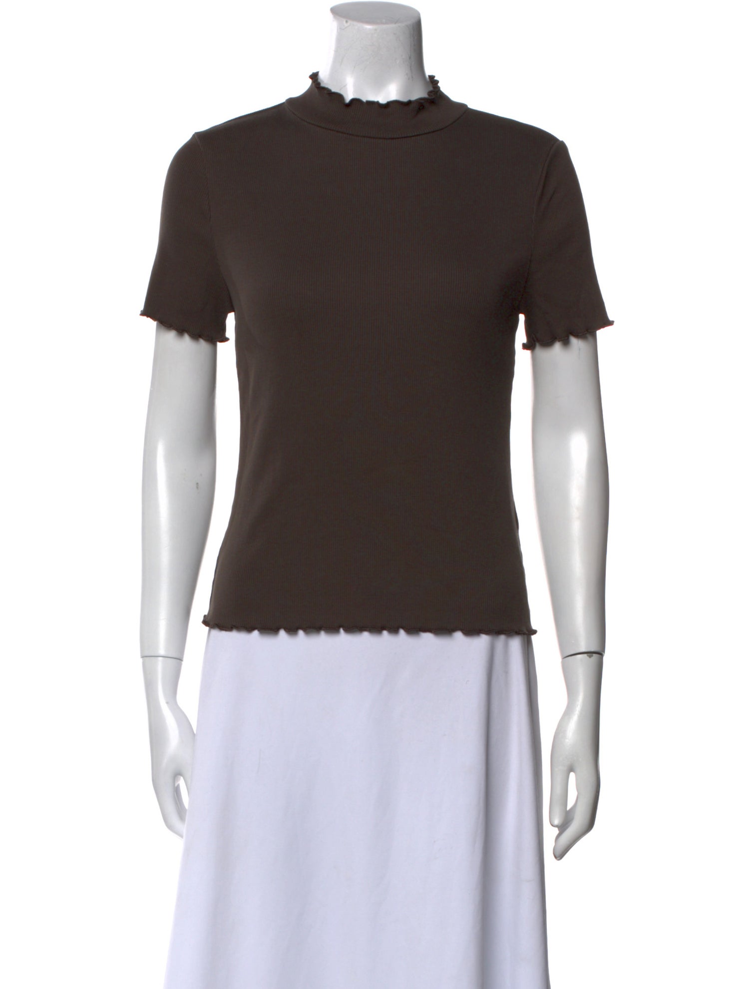 Veronica Beard Mock Neck Short Sleeve T-Shirt