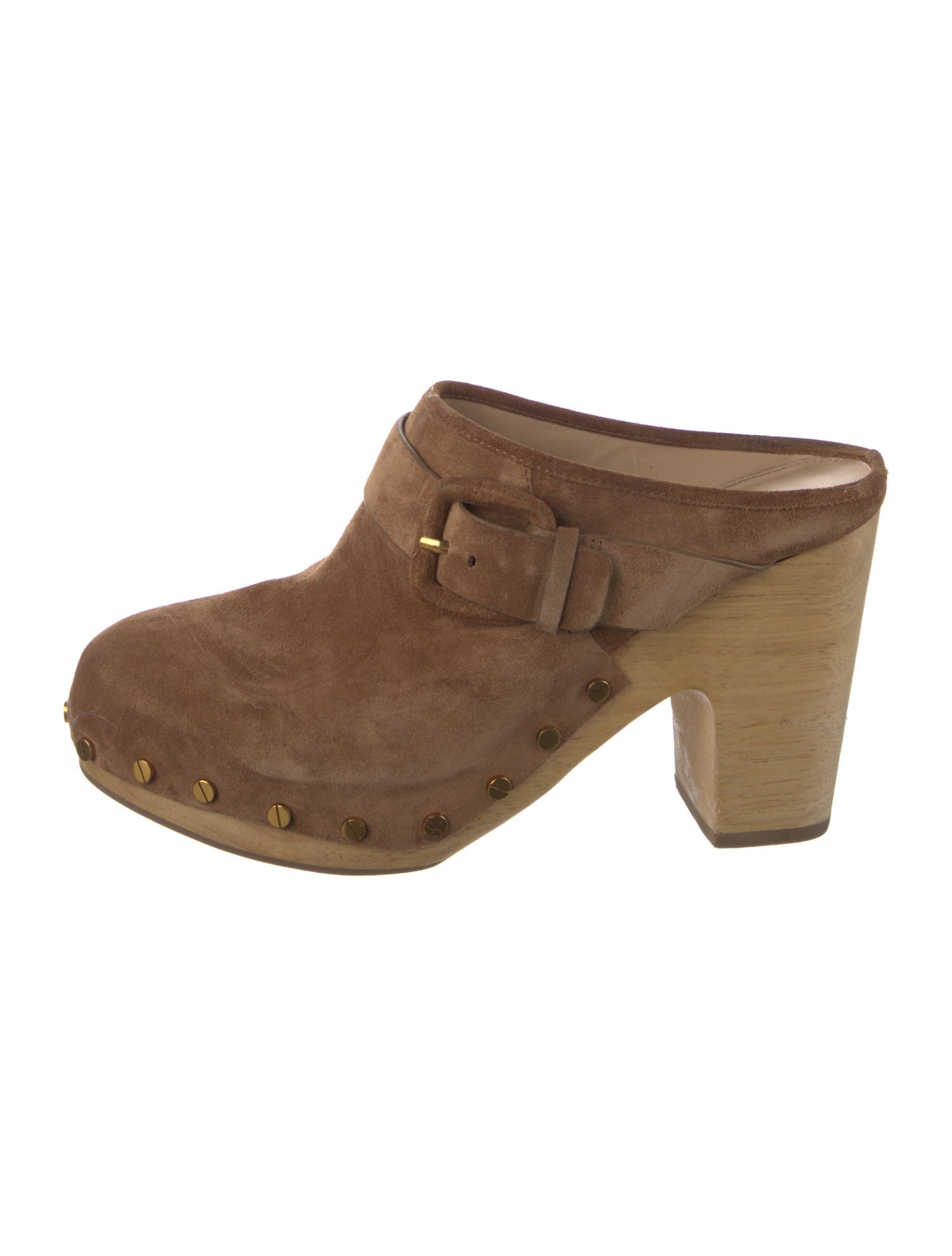 Veronica Beard Suede Studded Accents Mules