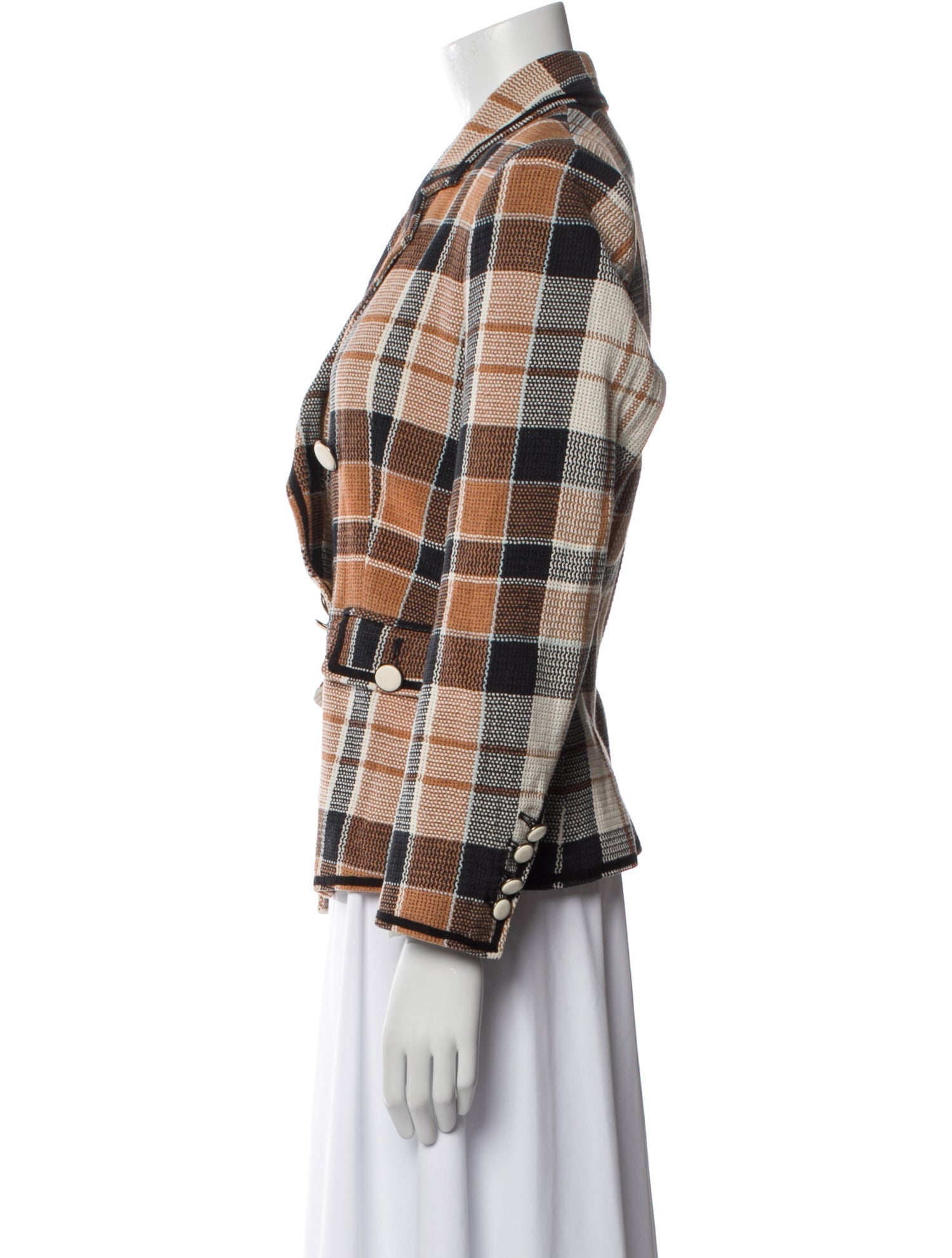 Veronica Beard Plaid Print Blazer