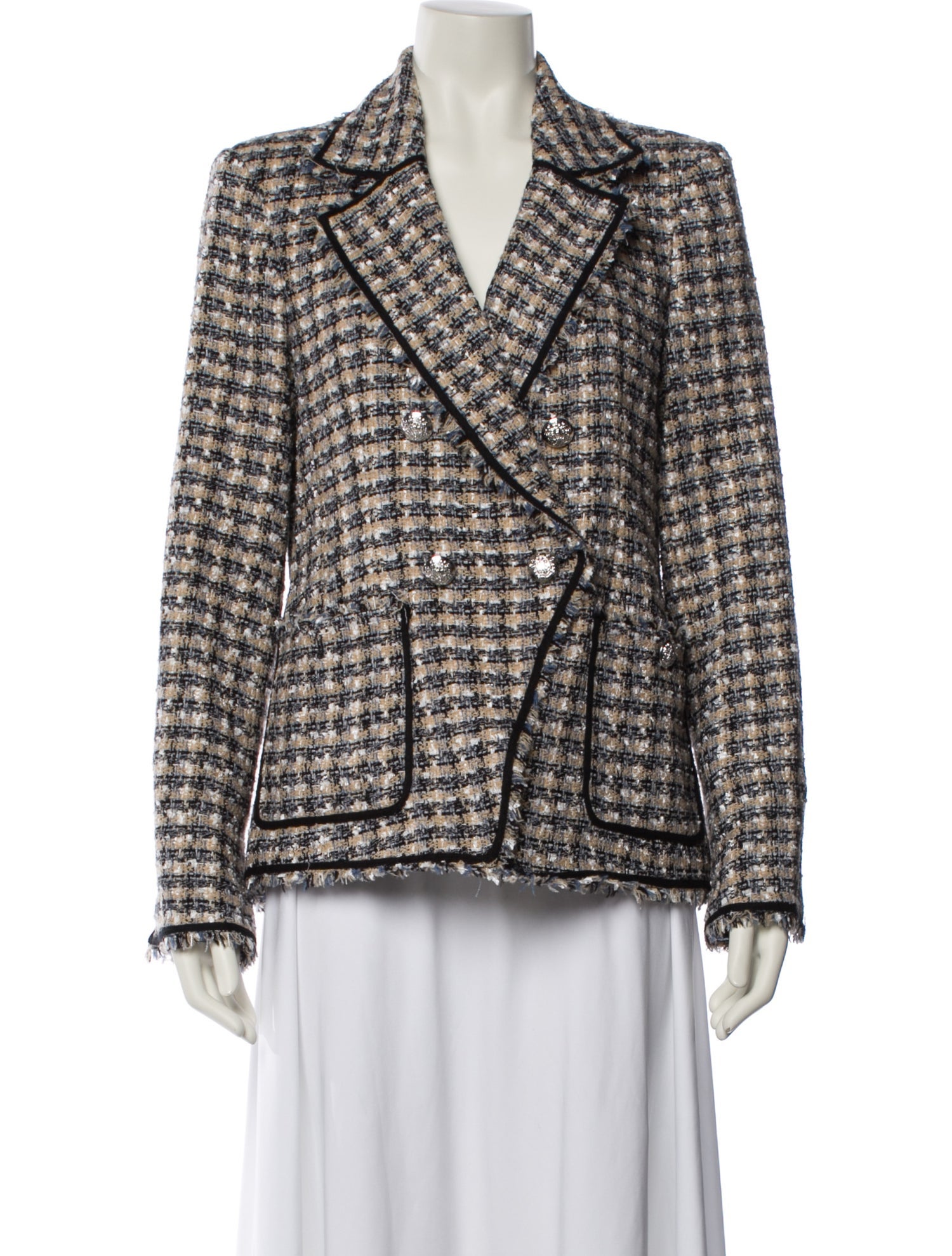 Veronica Beard Tweed Tweed Pattern Blazer