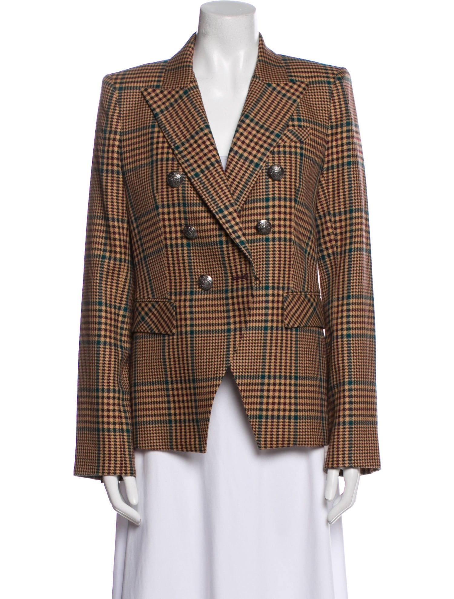 Veronica Beard Plaid Print Blazer