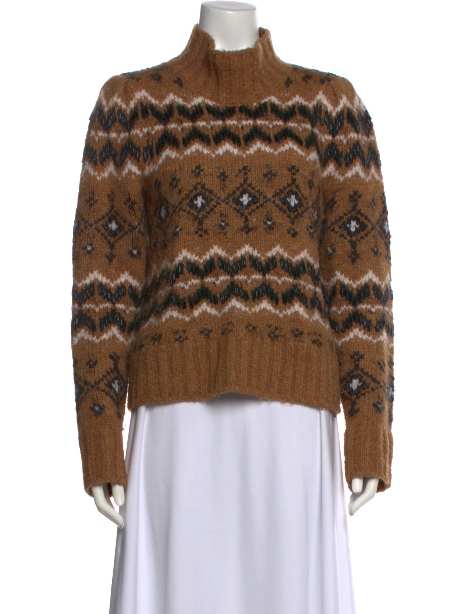 Veronica Beard Printed Turtleneck Sweater