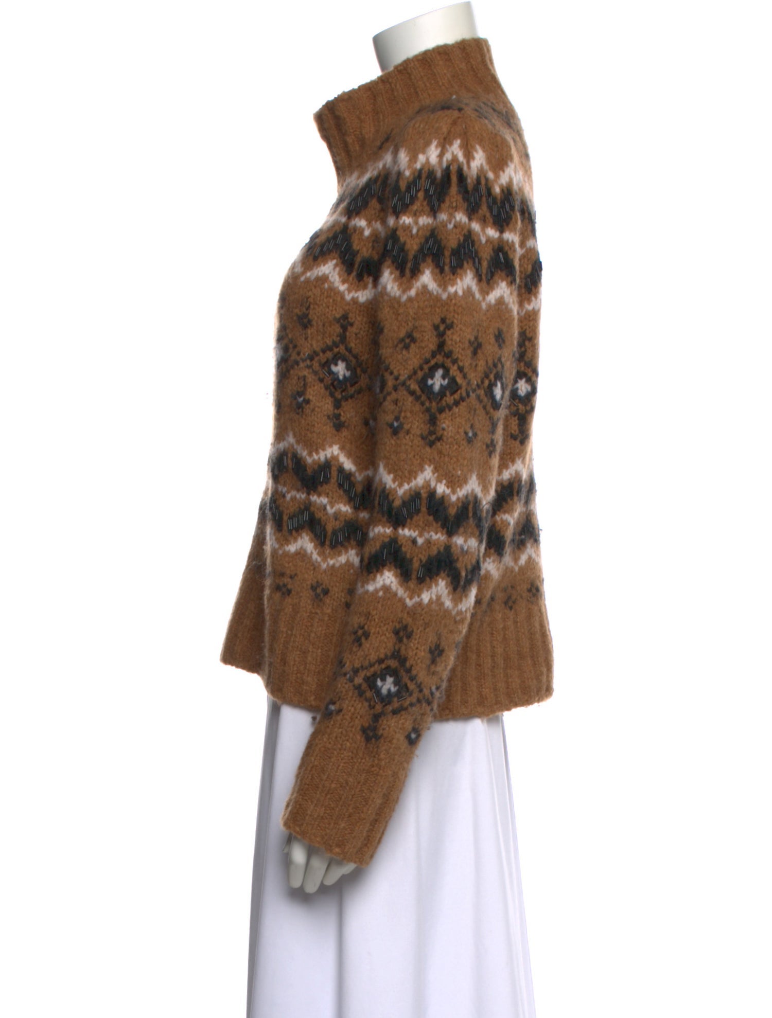 Veronica Beard Printed Turtleneck Sweater